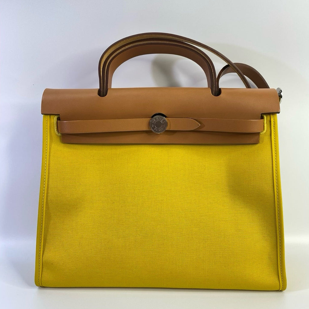 J2856 Hermes Shoulder Bag herbag Zip 31 | Pre-Owned Canvas, Leather