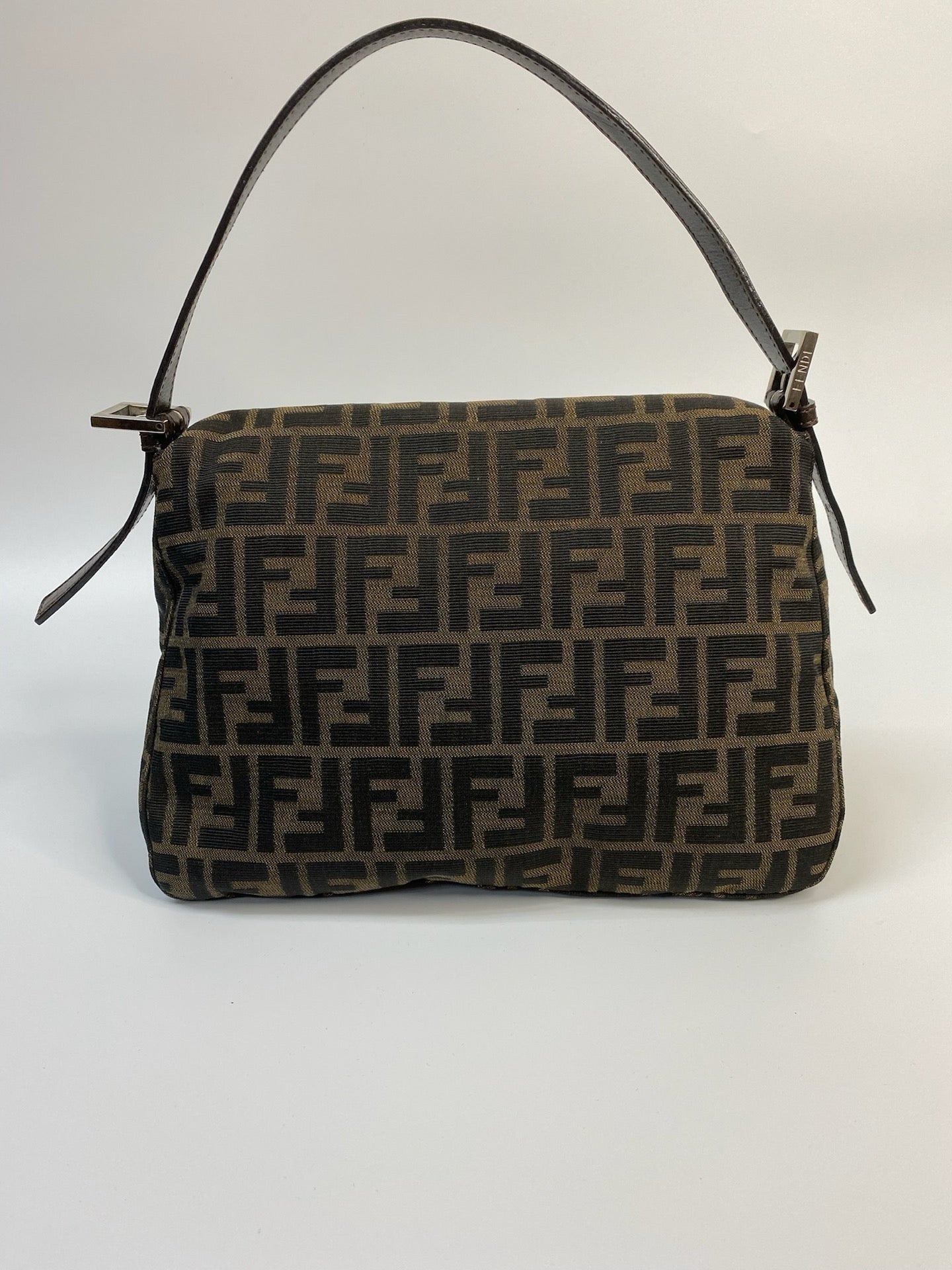 J2976 Fendi Shoulder Bag Vintage Zucca Canvas Mamma Baguette | Pre-Owned Brown Zucca Canvas