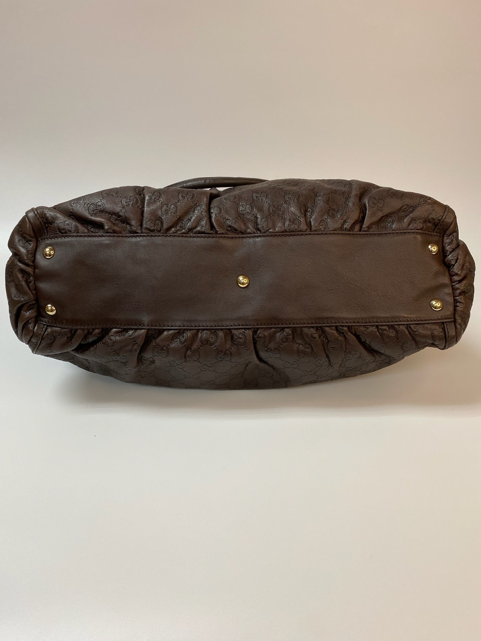 J2884 Gucci Tote Bag Brown Guccissima leather D Ring Tote | Pre-Owned rown Leather/Guccissima