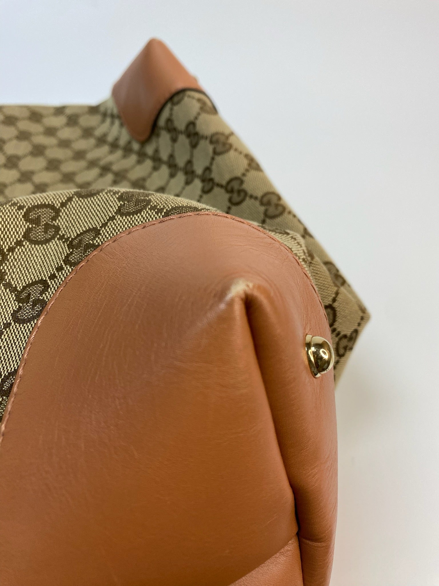 J2992 Gucci Tote Bag Canvas Heart Bit Satchel Tote | Pre-Owned Canvas