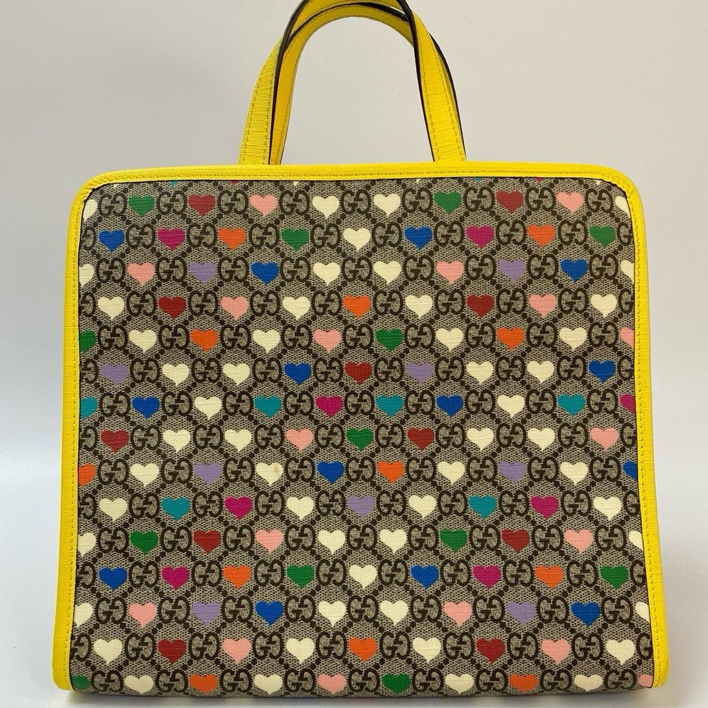 J1114 Gucci Top Handle Bag GG Supreme Heart Children's handbag | Pre-Owned Very Good Canvas GG Supreme