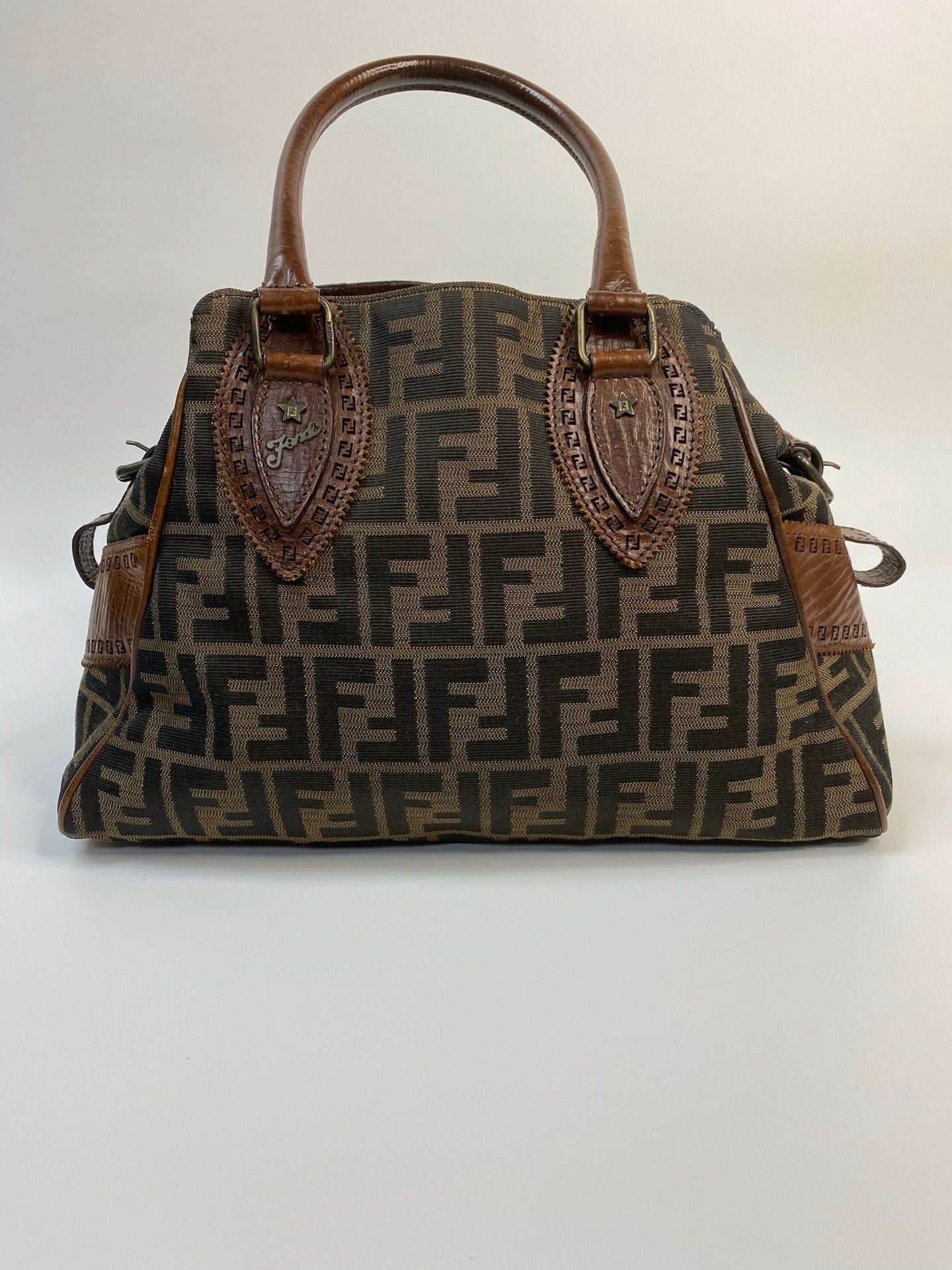 J2973 Fendi Tote Bag Zucca Du Jour Etniko Canvas | Pre-Owned Brown Zucca Canvas