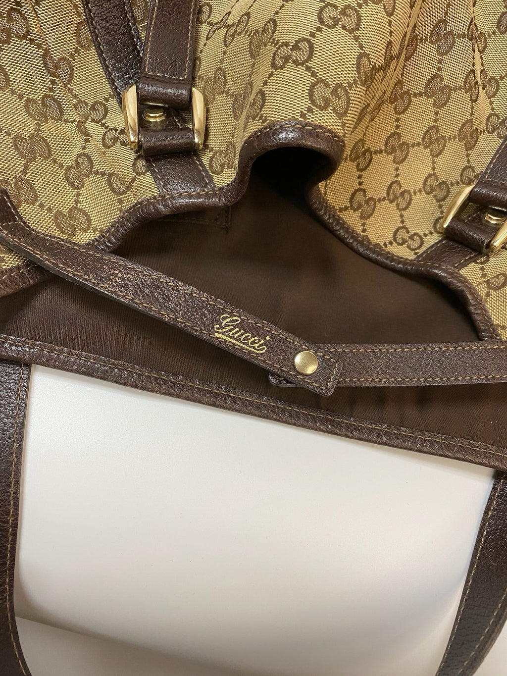 J2872 Gucci Shoulder Bag Monogram Abbey Shoulder Bsg Brown | Pre-Owned Brown Canvas/Monogram