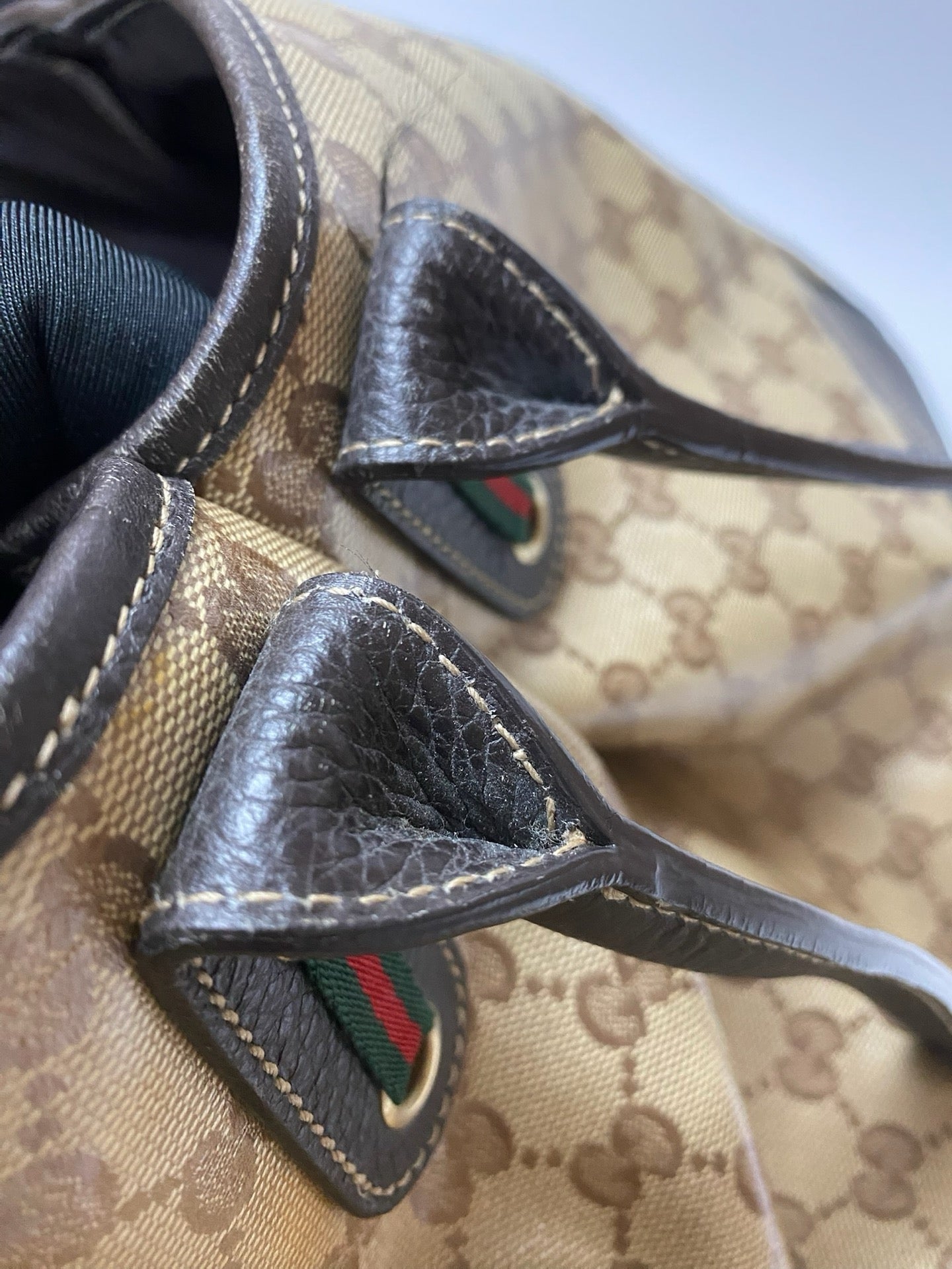 J2881 Gucci Tote Bag Beige GG Crystal Canvas and Leather Large Princy Tote | Pre-Owned Beige Canvas, Leather, Crystal/GG