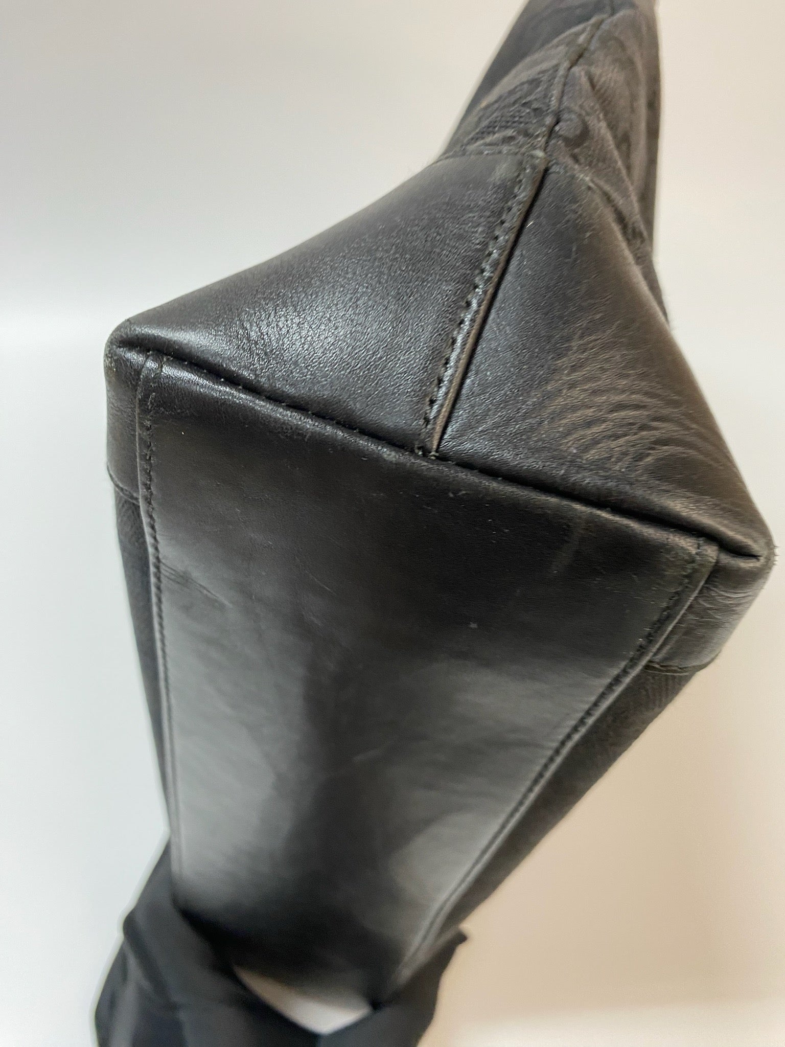 J2961 Gucci Tote Bag Black GG Canvas Leather Tote bag | Pre-Owned Black GG monogram Canvas, Leather
