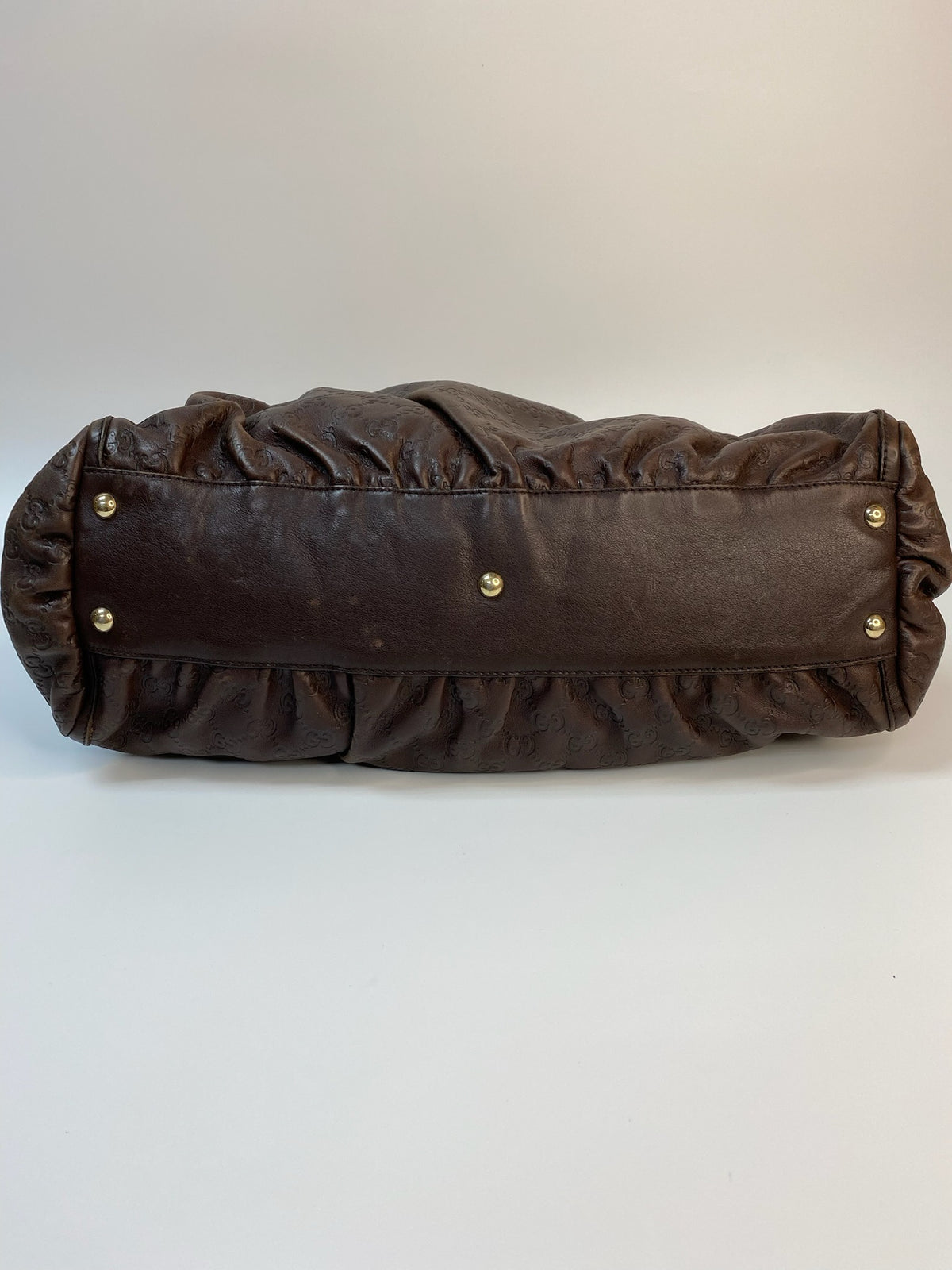 J2882 Gucci Tote Bag Brown Guccissima leather D Ring Tote | Pre-Owned Brown Leather/Guccissima
