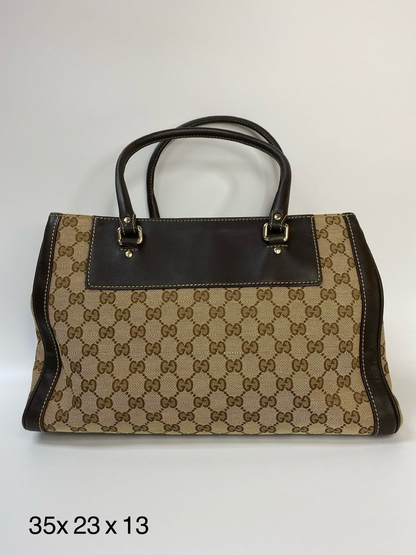 J2866 Gucci Tote Bag GG Canvas Trophy Tote Bag | Pre-Owned Canvas GG Monogram