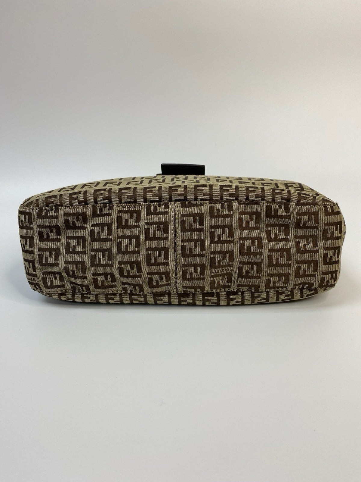 J2950 Fendi Shoulder Bag Zucchino Cnavas Crossisant Hobo baguette | Pre-Owned Brown Canvas/Zucchino FF