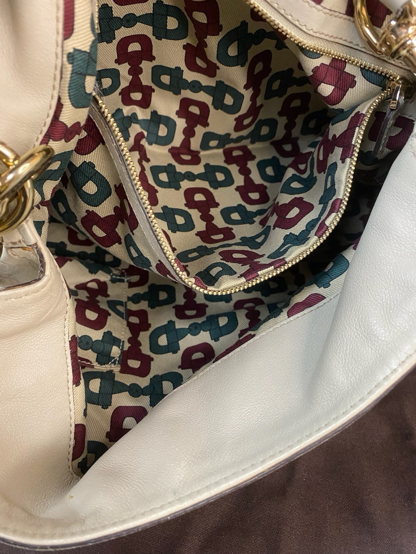 J2956 Gucci Shoulder Bag indy Leather Shoulder Bag Ivory Hobo Tassel Bamboo | Pre-Owned  Ivory Plain Leather