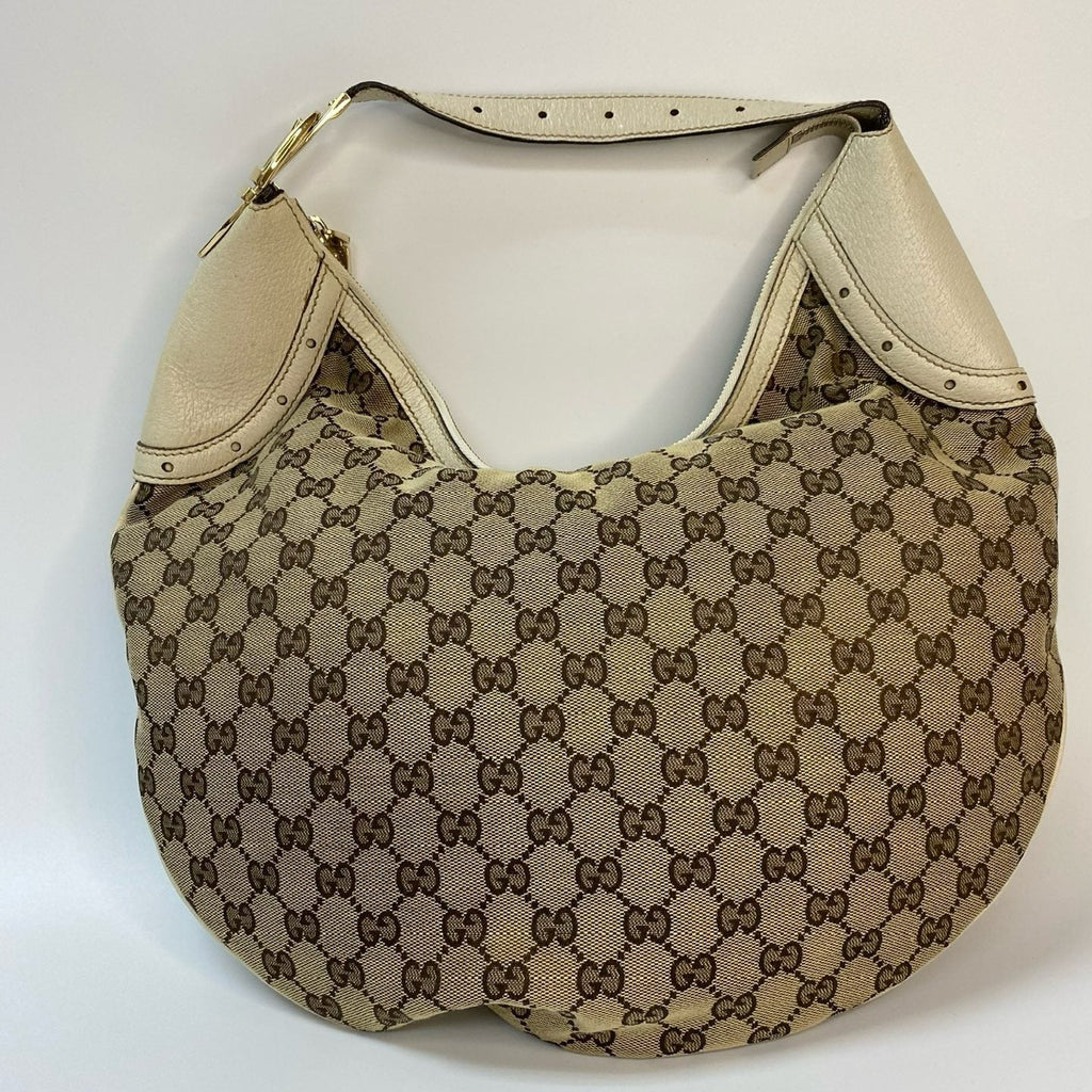 J2877 Gucci Shoulder Bag Monogram Large Crossiant Hobo Bag | Pre-Owned Brown Canvas/Monogram