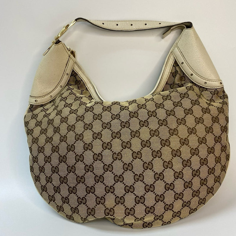 J2877 Gucci Shoulder Bag Monogram Large Crossiant Hobo Bag | Pre-Owned Brown Canvas/Monogram