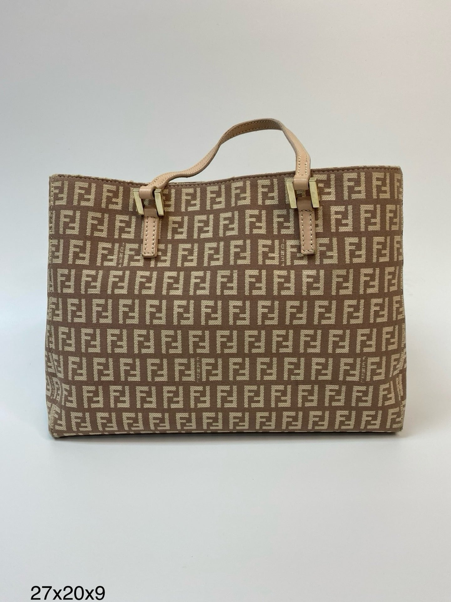 J2972 Fendi Tote Bag Pink Zucchino Canvas | Pre-Owned Pink Zucchino Canvas