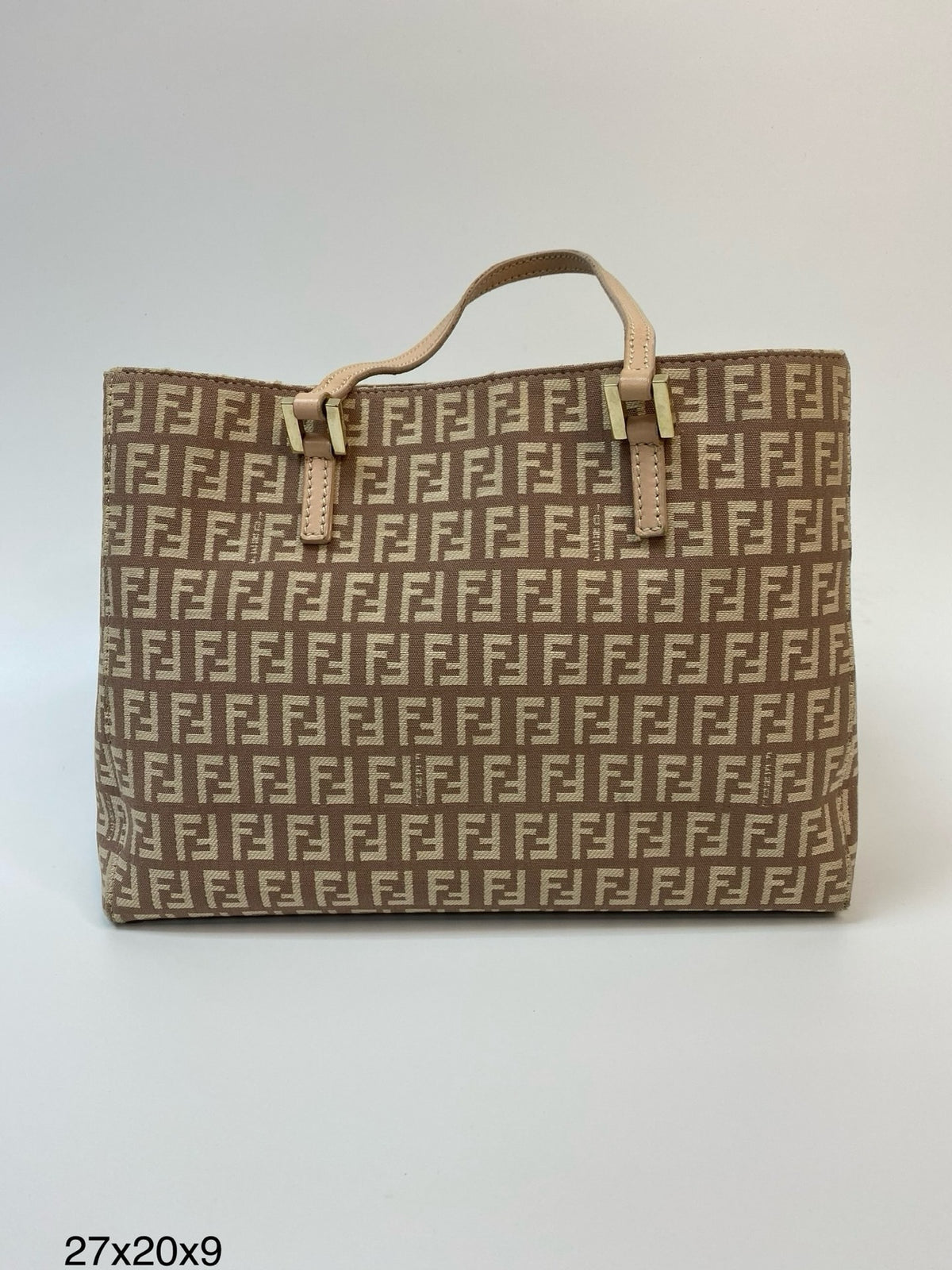J2972 Fendi Tote Bag Pink Zucchino Canvas | Pre-Owned Pink Zucchino Canvas