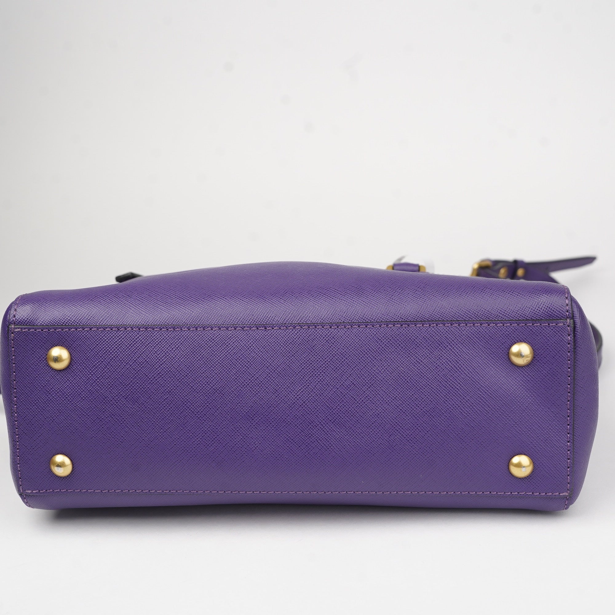 J1442 MCM Purple Saffiano Leather Top Handle Bag- Pre Owned