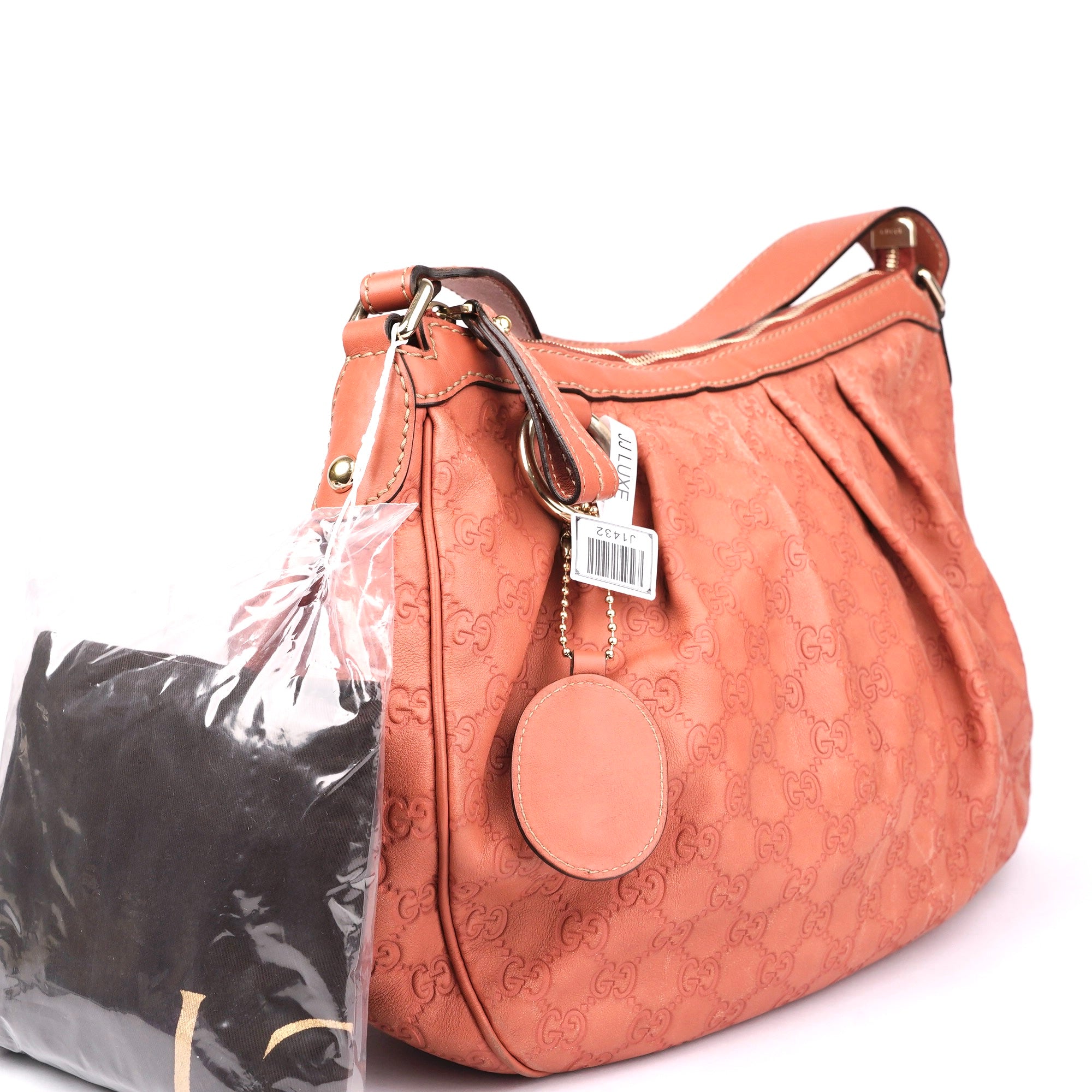 J1432 GUCCI Guccissima Sukey Hobo Rose Bag- Pre Owned