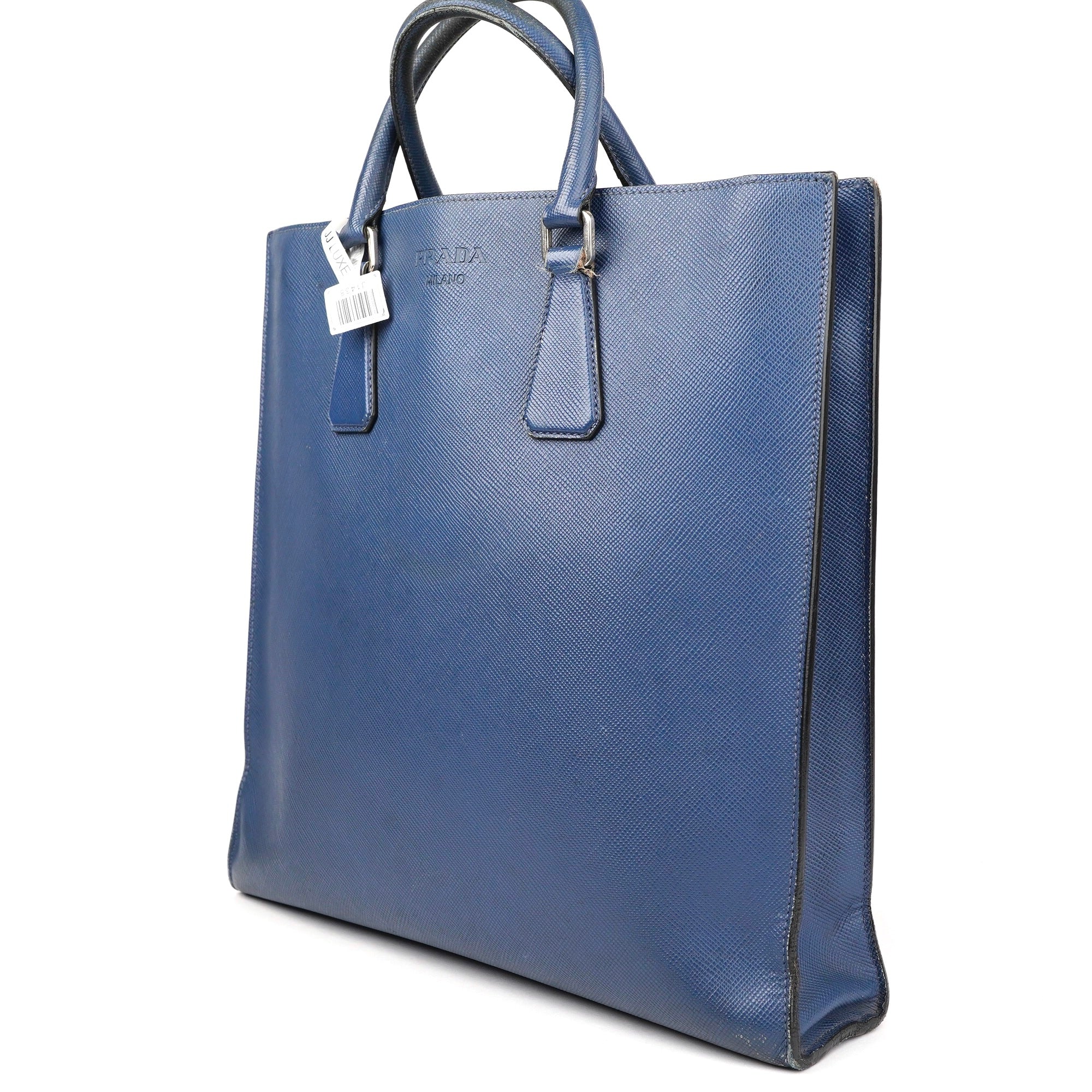 OJ1438 PRADA Blue Leather Shoulder Bag Shoulder Bags- Pre Owned