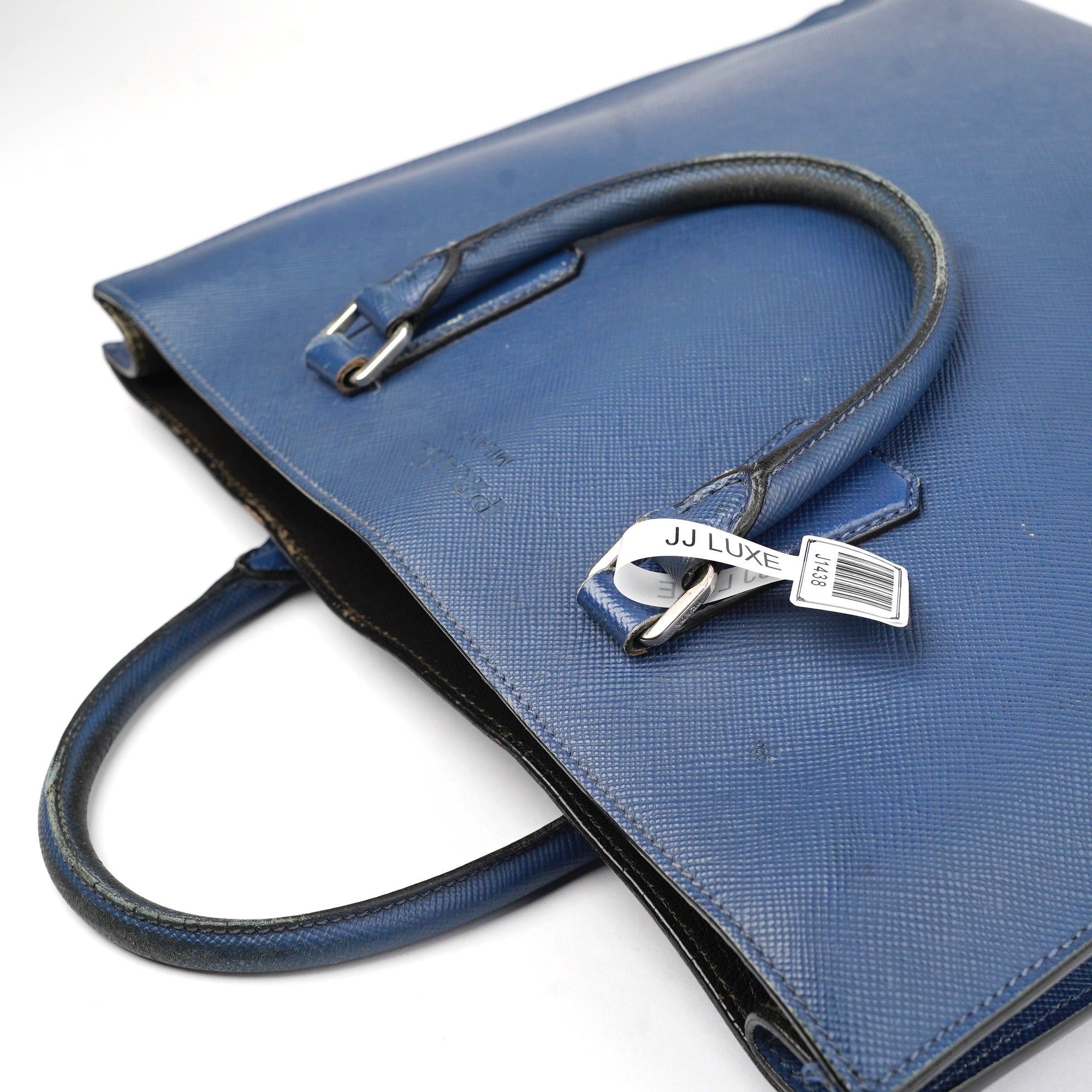 OJ1438 PRADA Blue Leather Shoulder Bag Shoulder Bags- Pre Owned