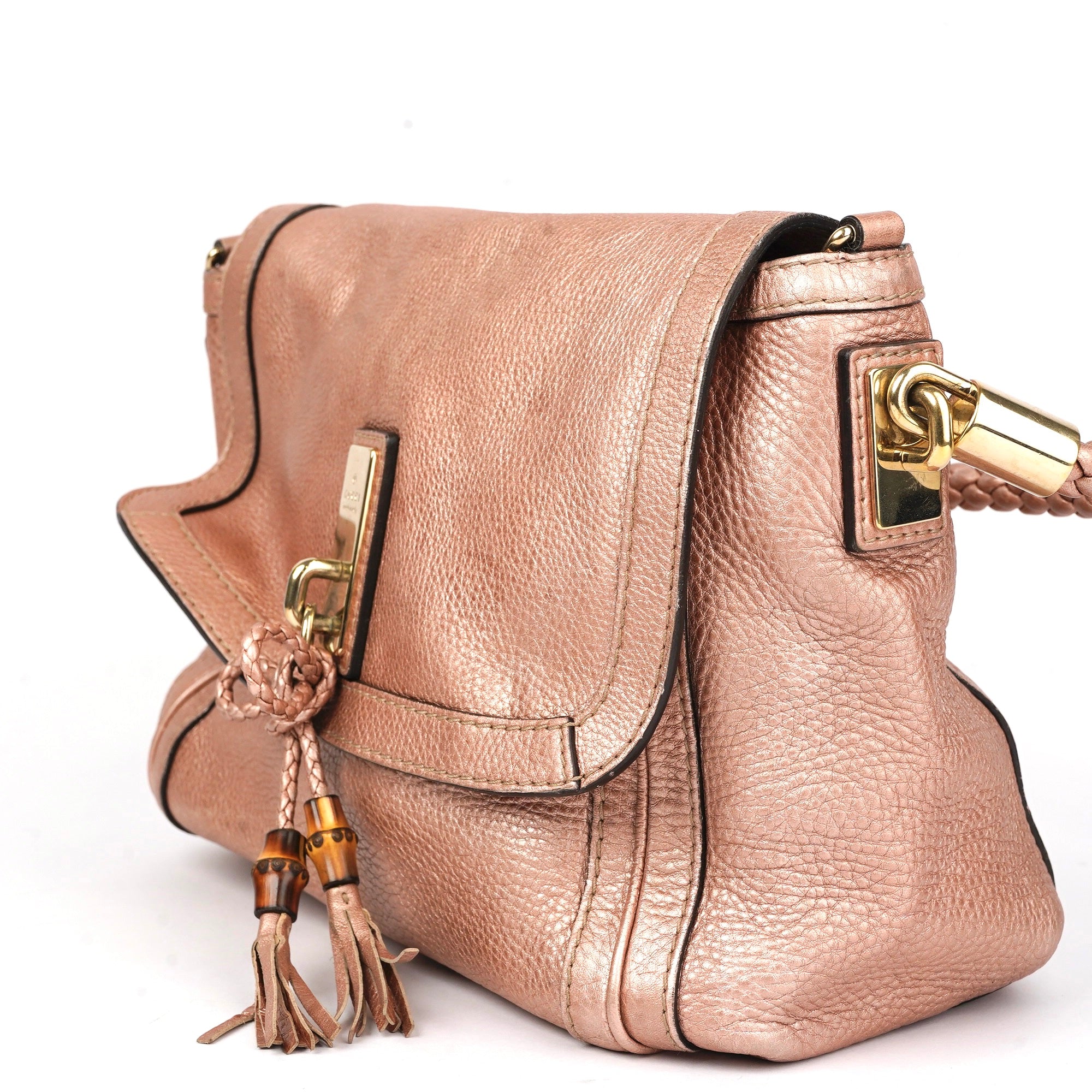 J1425 Gucci Pink Leather Handbag Shoulder Bag- Pre Owned