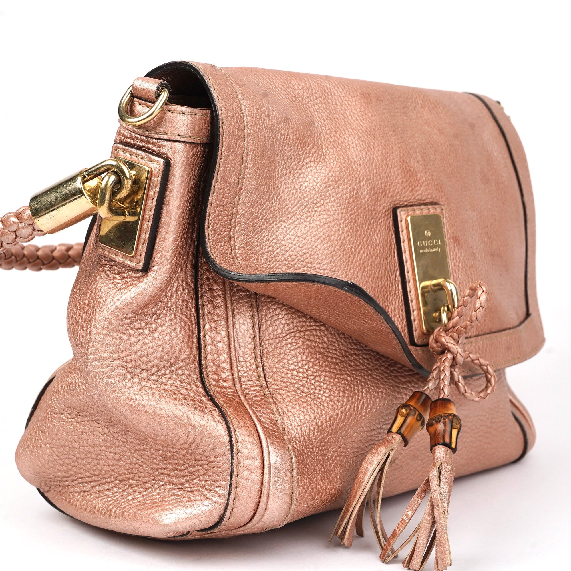 J1425 Gucci Pink Leather Handbag Shoulder Bag- Pre Owned