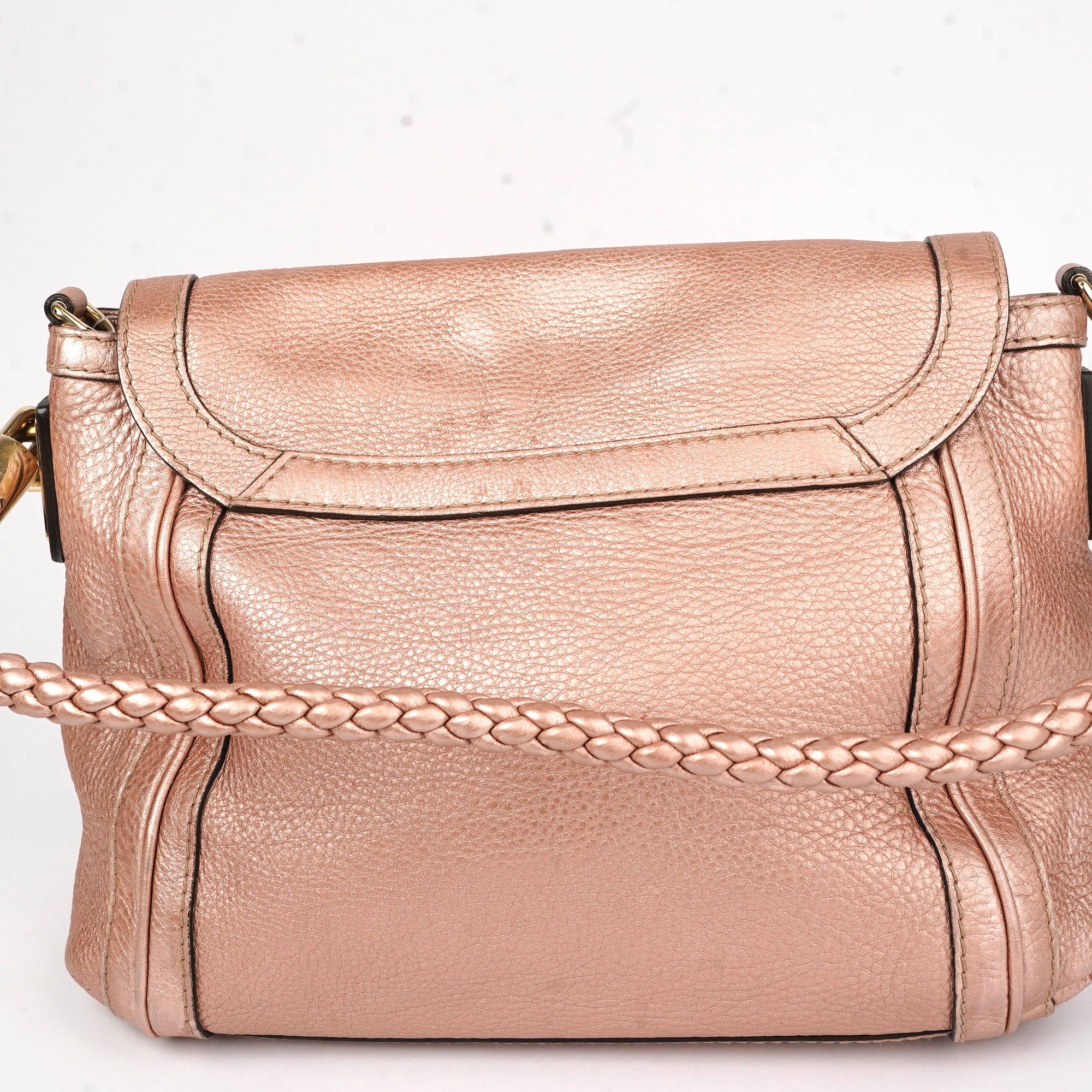 J1425 Gucci Pink Leather Handbag Shoulder Bag- Pre Owned