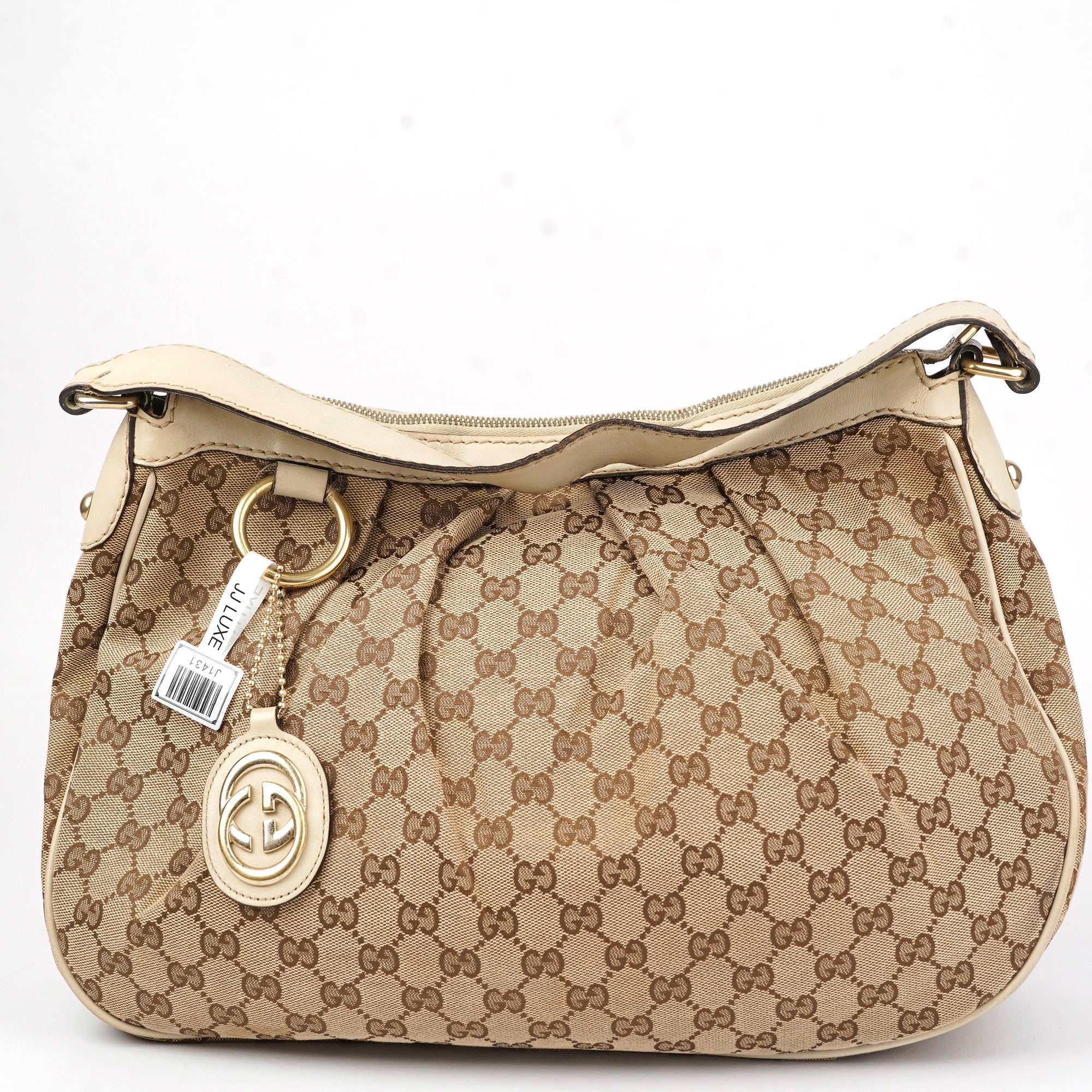 J1431 Gucci GG Canvas Sukey Shoulder Bag- Pre Owned