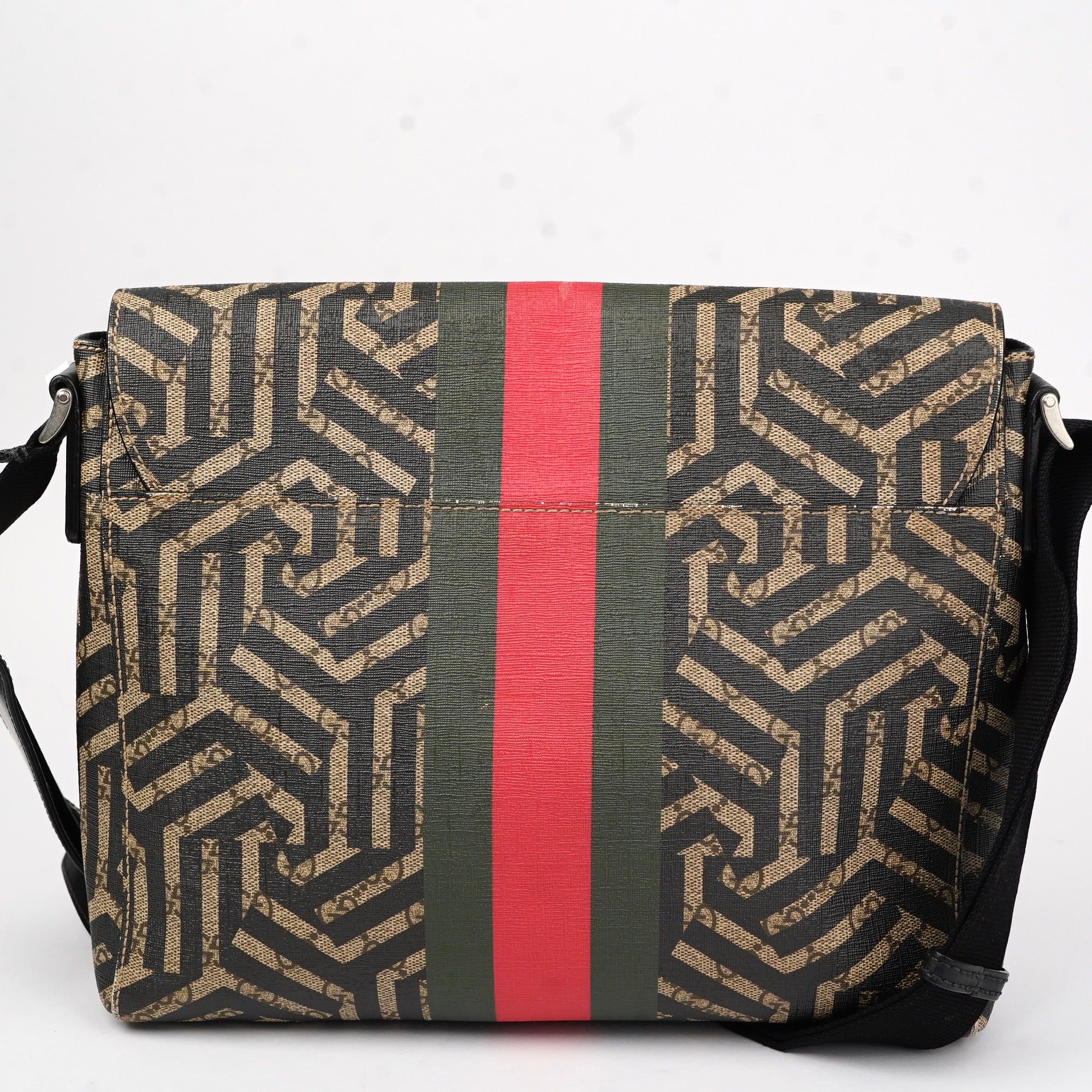 J1430 Gucci Bee Web Flap Messenger Bag- Pre Owned