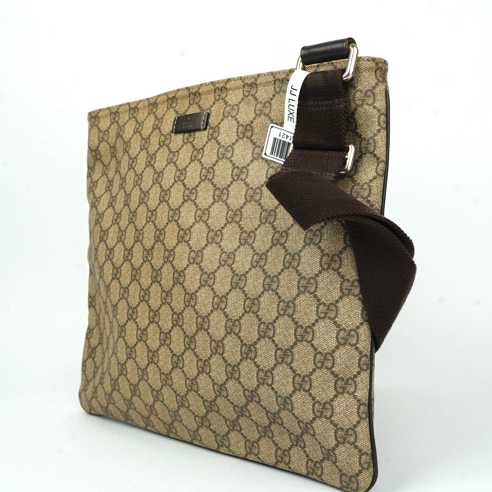 J1421 Gucci Brown GG Supreme shoulder bag- Pre Owned