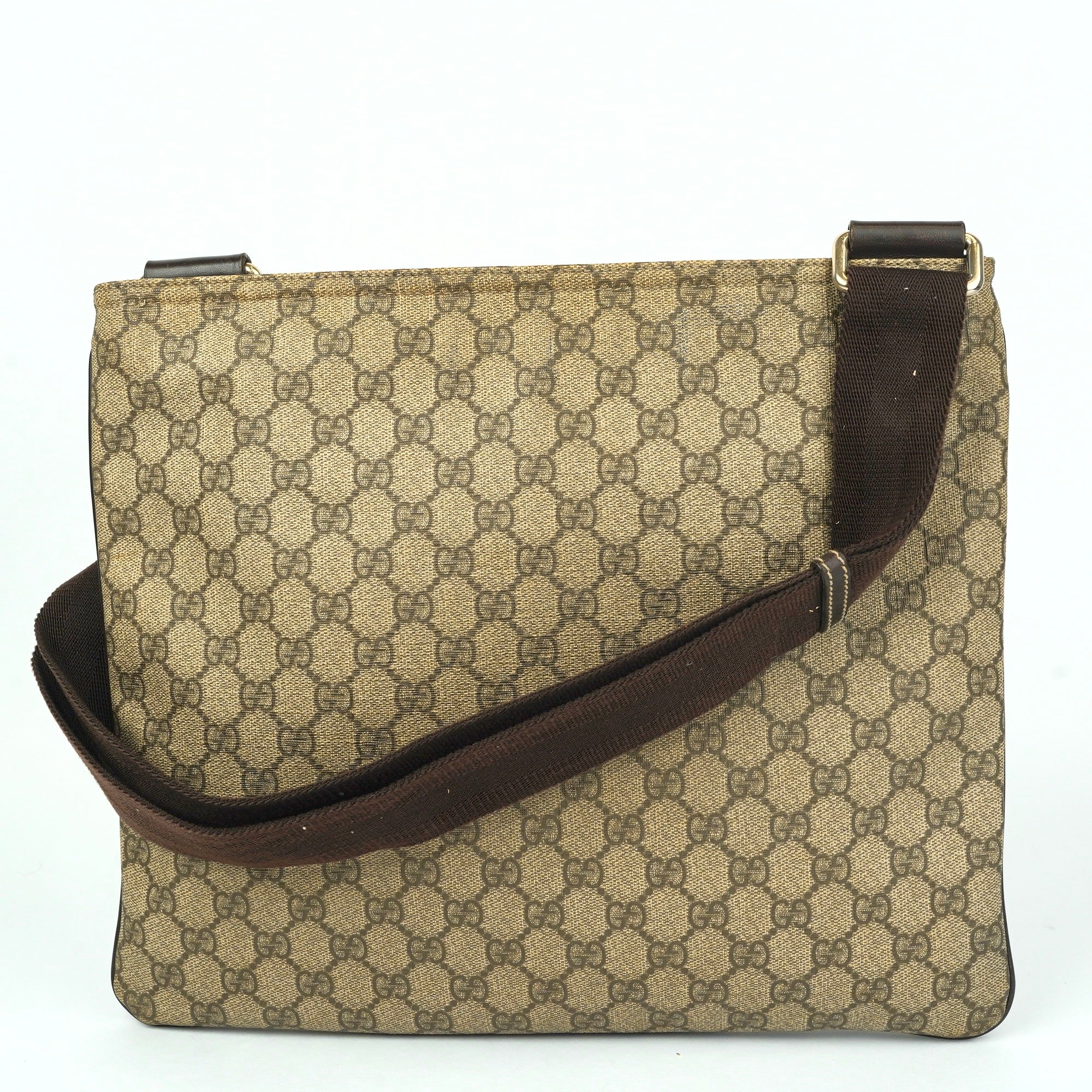 J1421 Gucci Brown GG Supreme shoulder bag- Pre Owned