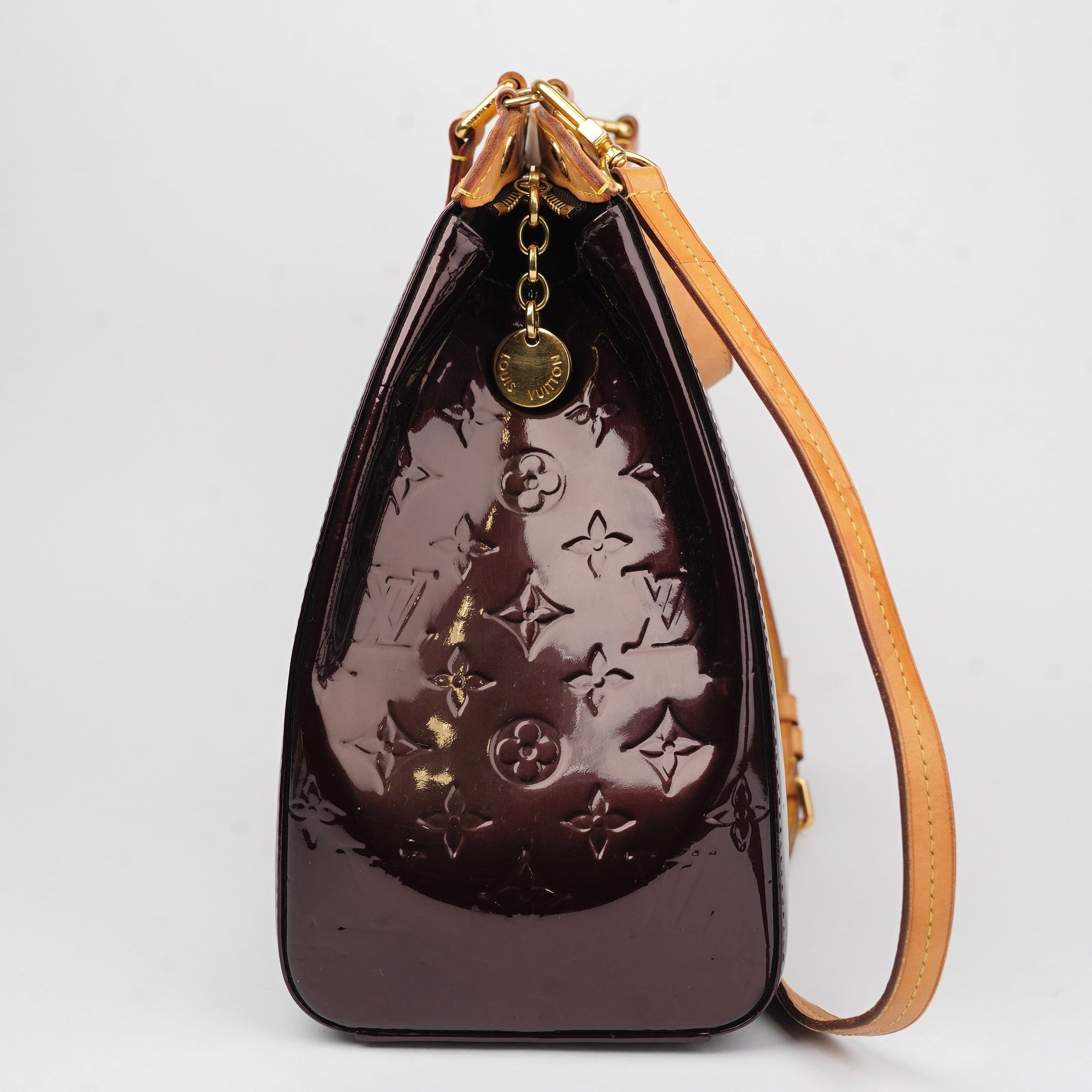 J1411 Louis Vuitton Amarante Monogram Vernis Brea GM Bag- Pre Owned