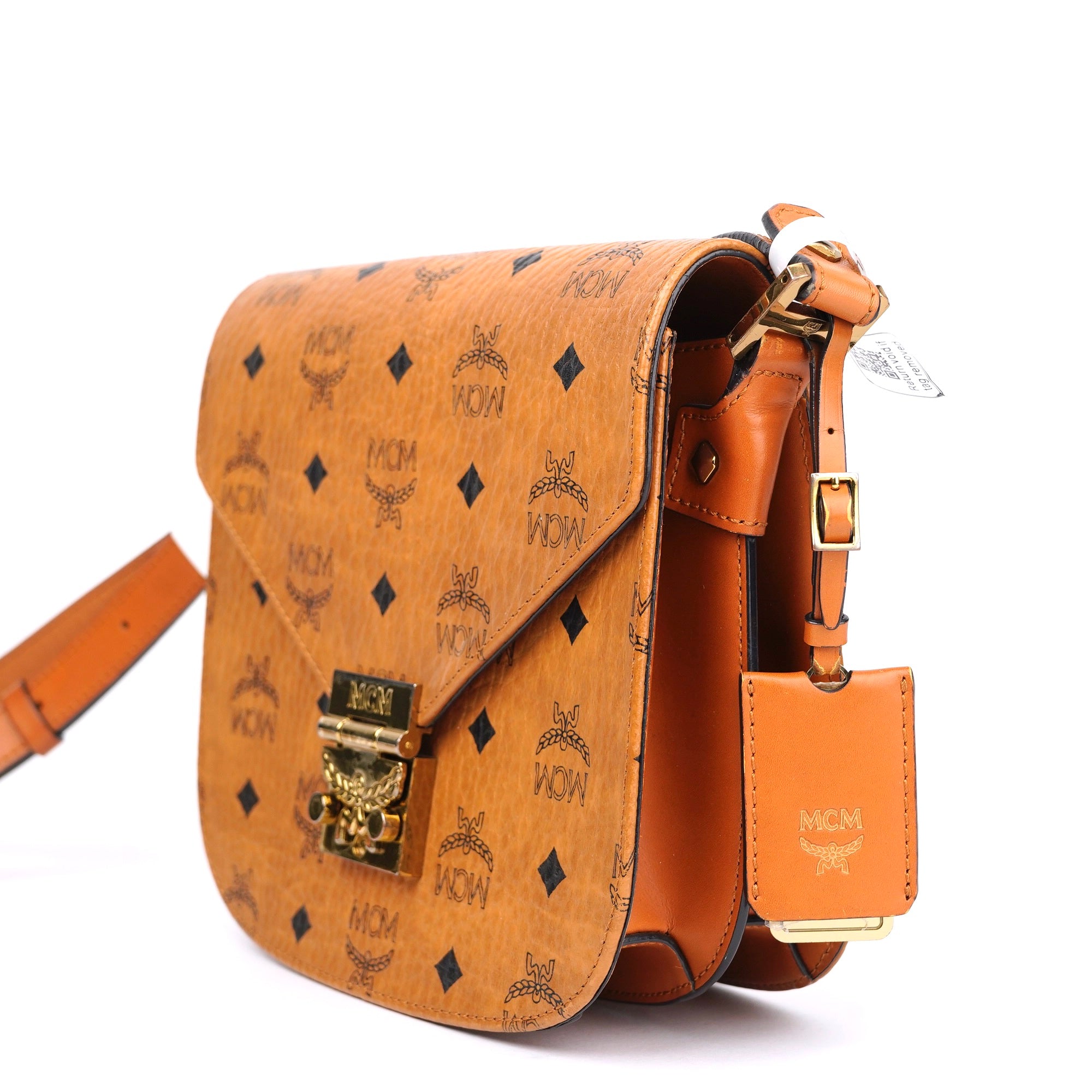 J1416 MCM Shoulder Bag Brown Cloth- Pre Owned