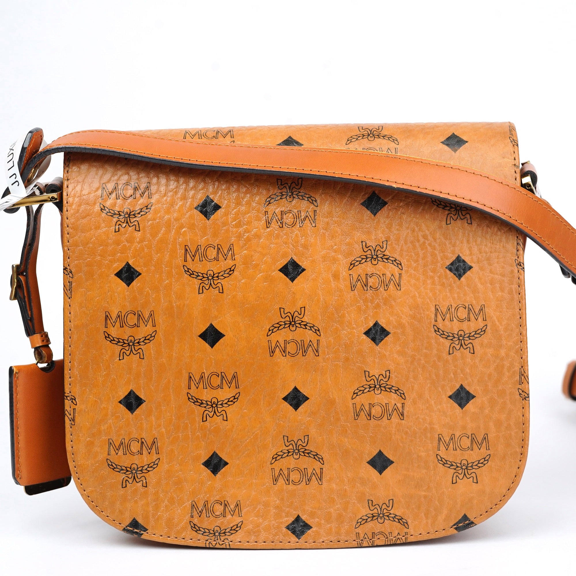 J1416 MCM Shoulder Bag Brown Cloth- Pre Owned