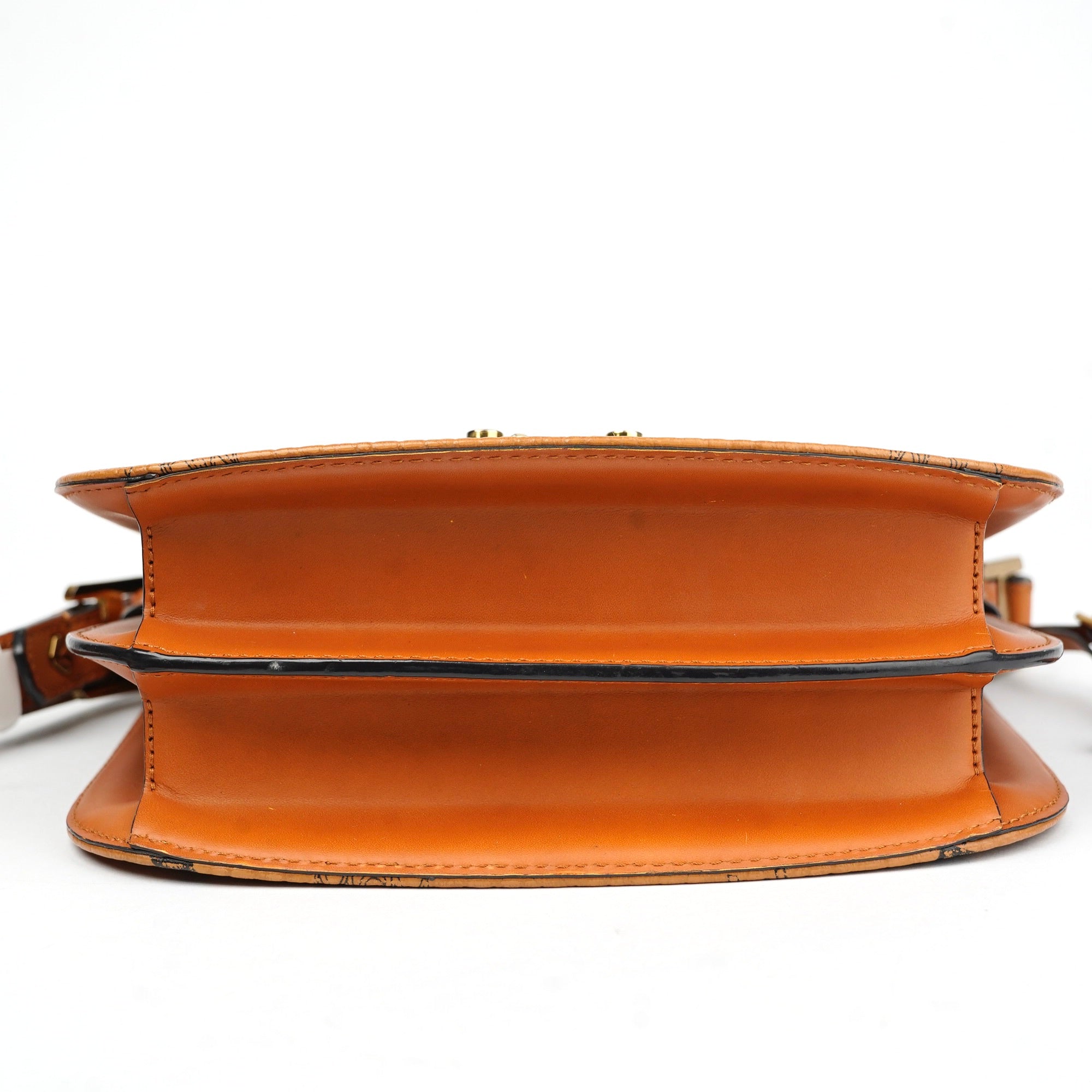 J1416 MCM Shoulder Bag Brown Cloth- Pre Owned