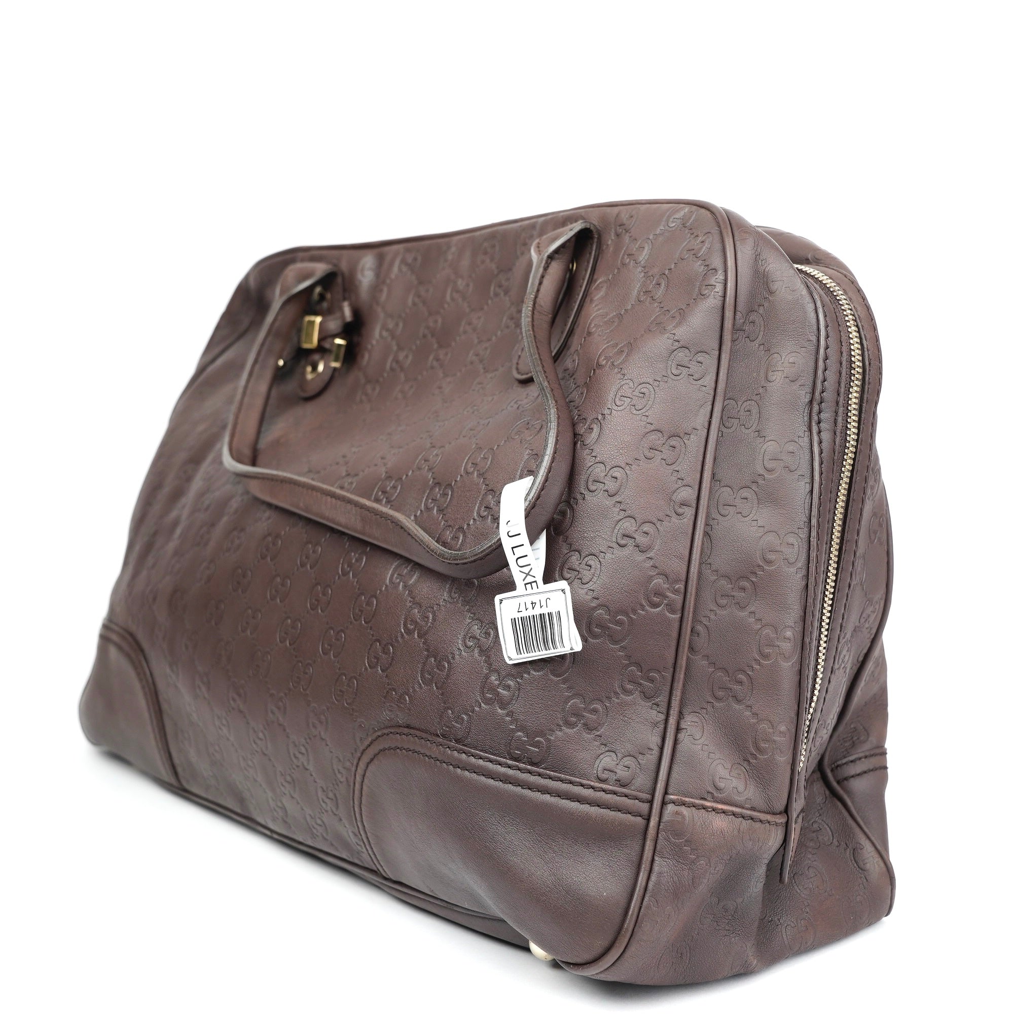 J1417 Gucci GG Signature Princy Brown Totes- Pre Owned