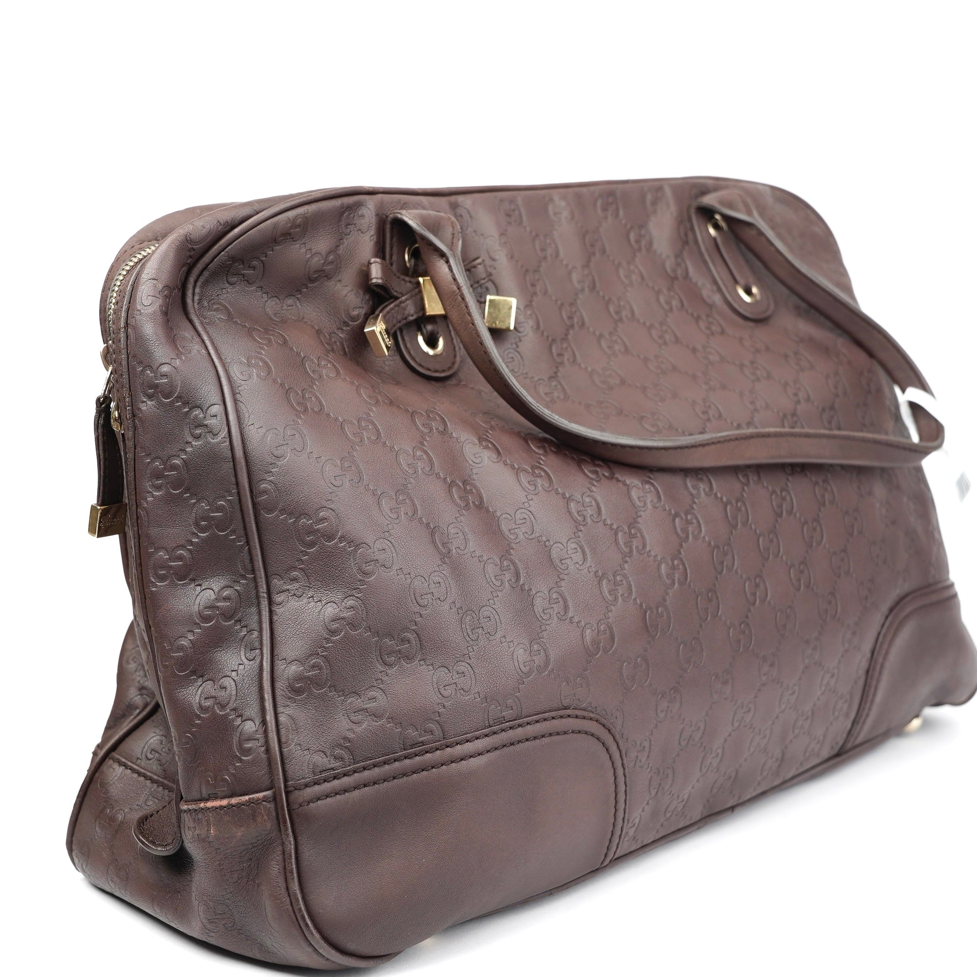 J1417 Gucci GG Signature Princy Brown Totes- Pre Owned