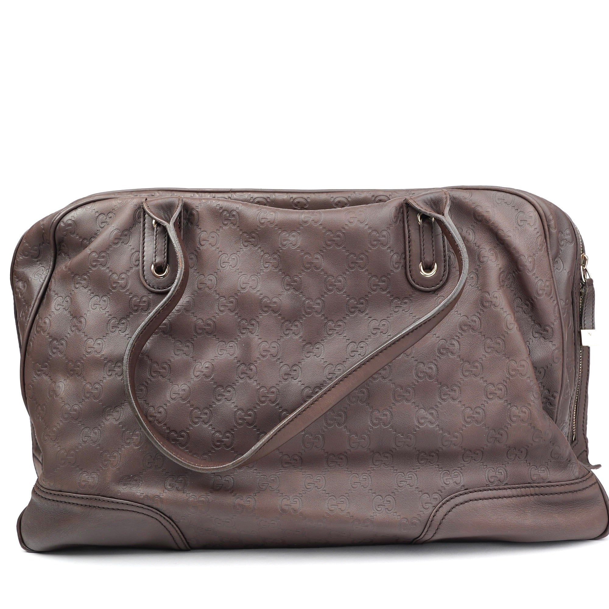 J1417 Gucci GG Signature Princy Brown Totes- Pre Owned