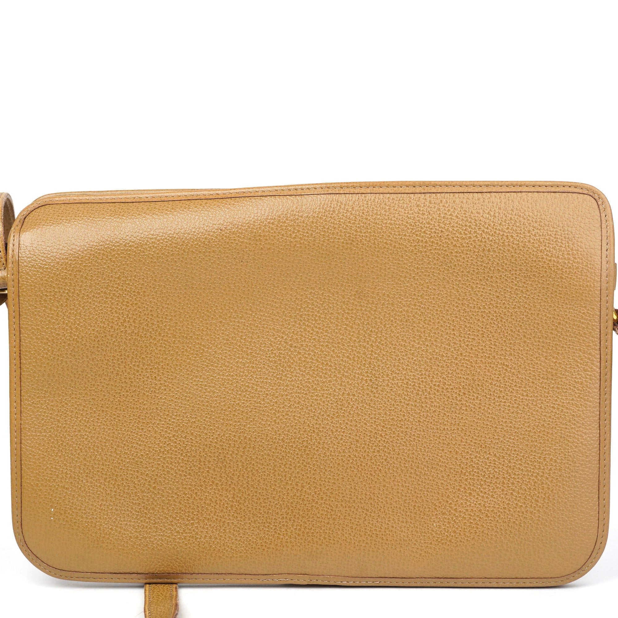 J1412 Christian Dior Vintage Beige Grained Leather Crossbody Bag- Pre Owned