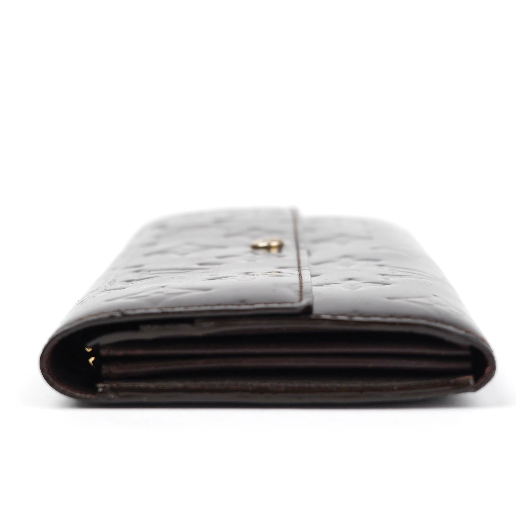 J1414 Louis Vuitton Amarante Monogram Vernis Sarah Continental- Pre Owned