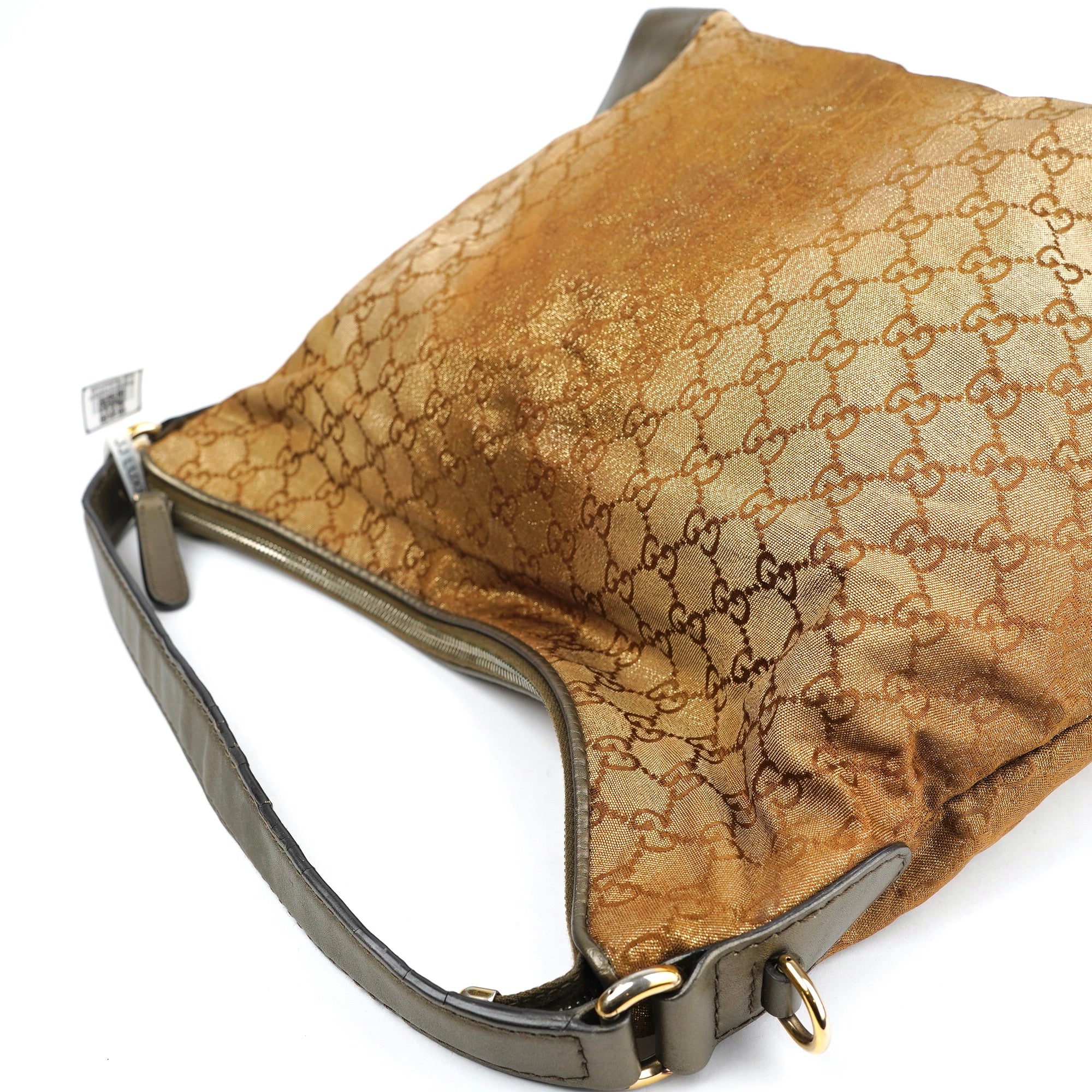 J1402 Gucci Brown GG Canvas Lurex Heart Bit Tragetasche Braun Bronze- Pre Owned