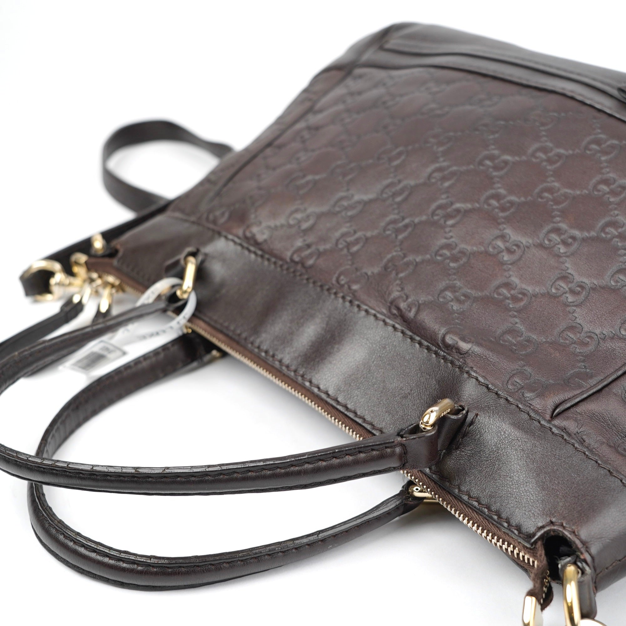 J1403 Gucci Handbag Mayfia Shima Dark Brown Leather- Pre Owned