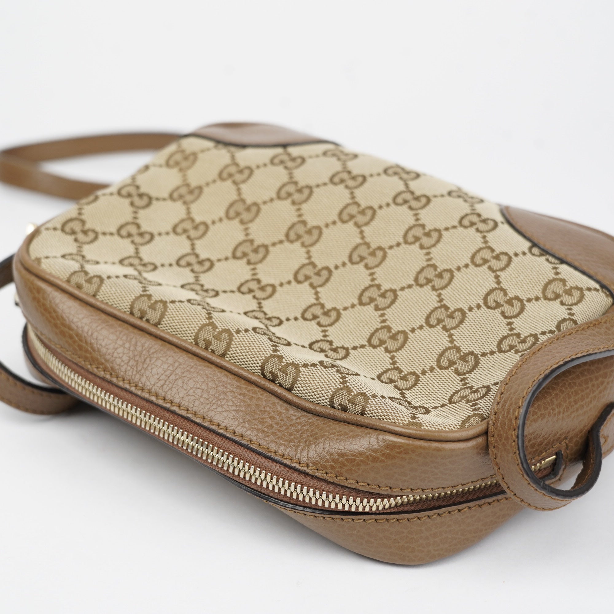 J1394 Gucci Bree Original GG Canvas Mini Messenger Bag- Pre Owned