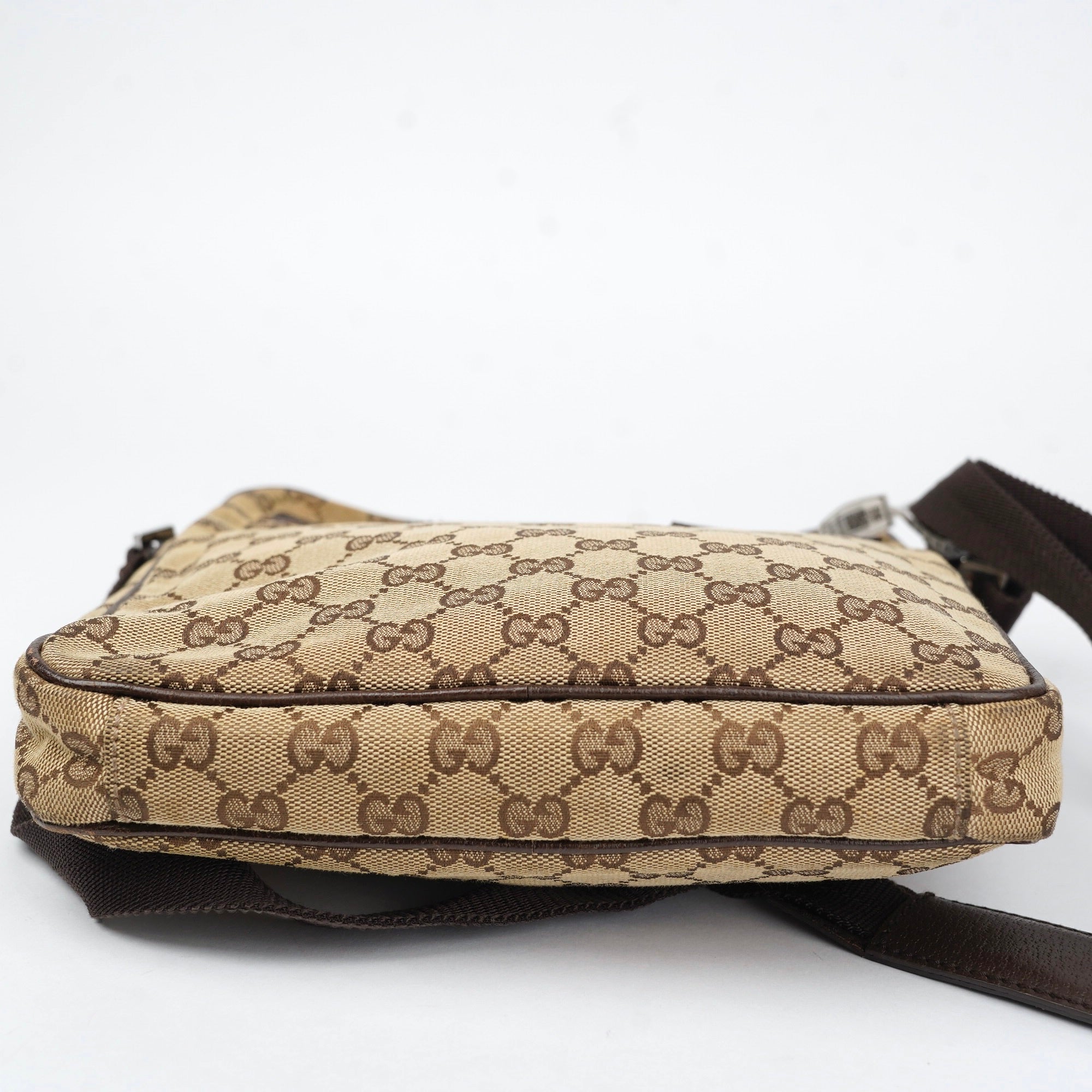 J1401 GUCCI GG Canvas Shoulder Bag Beige- Pre Owned