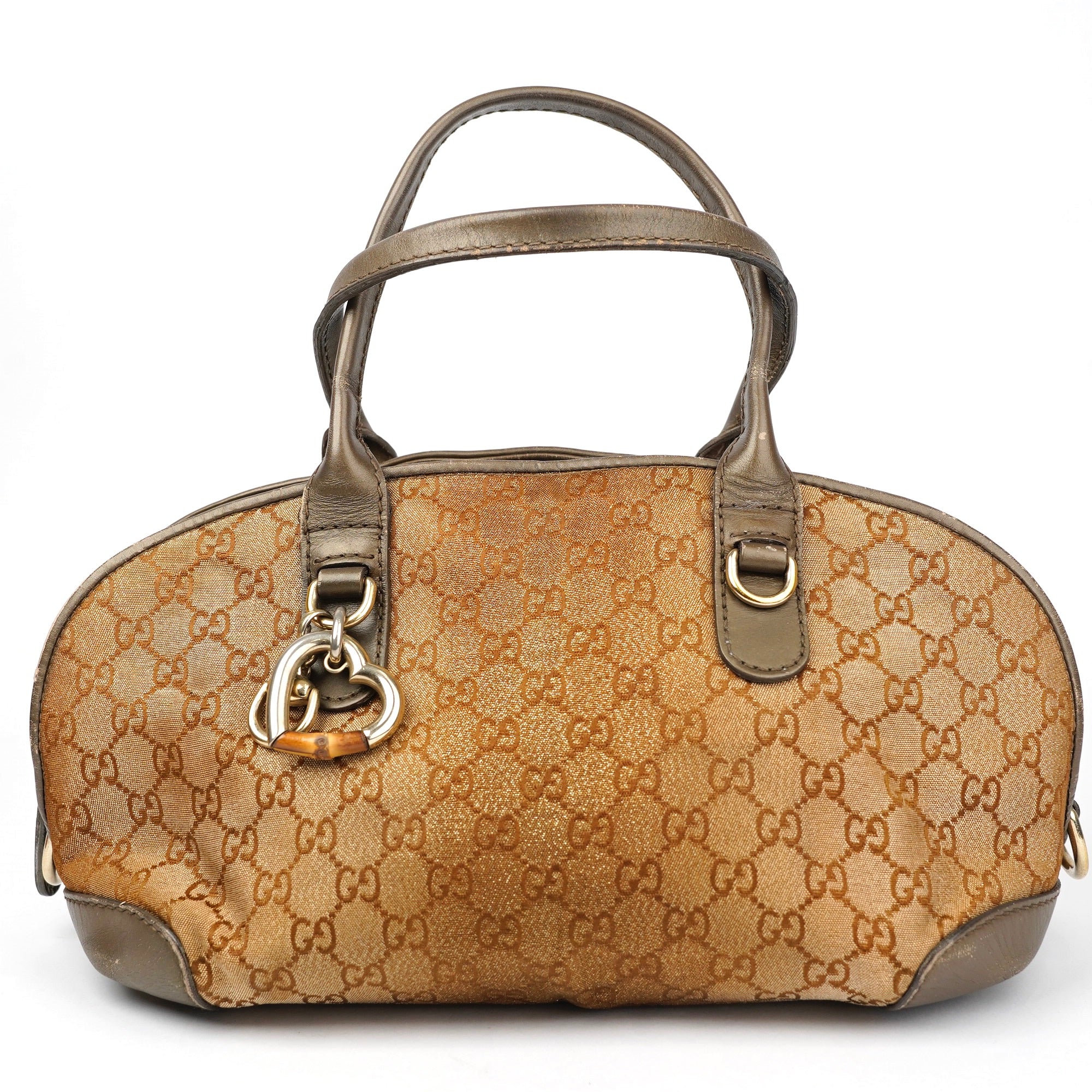 J1398 Gucci GG Lurex Heart Bit Satchel- Pre Owned