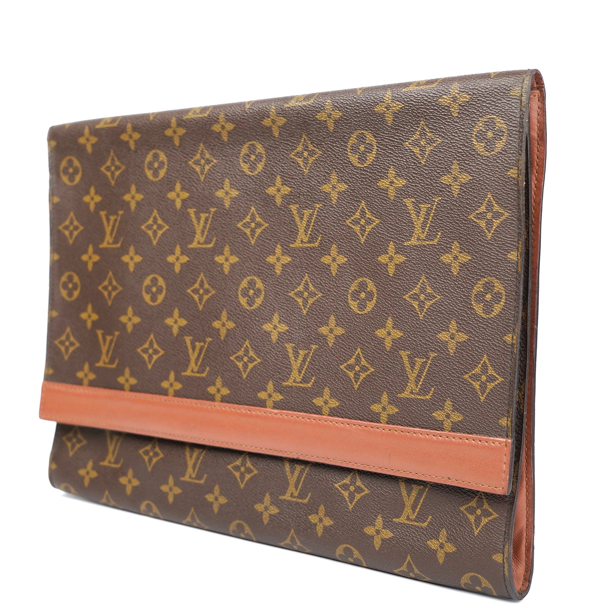 J1391 LOUIS VUITTON Porto Envelope Monogram Clutch Bag- Pre Owned
