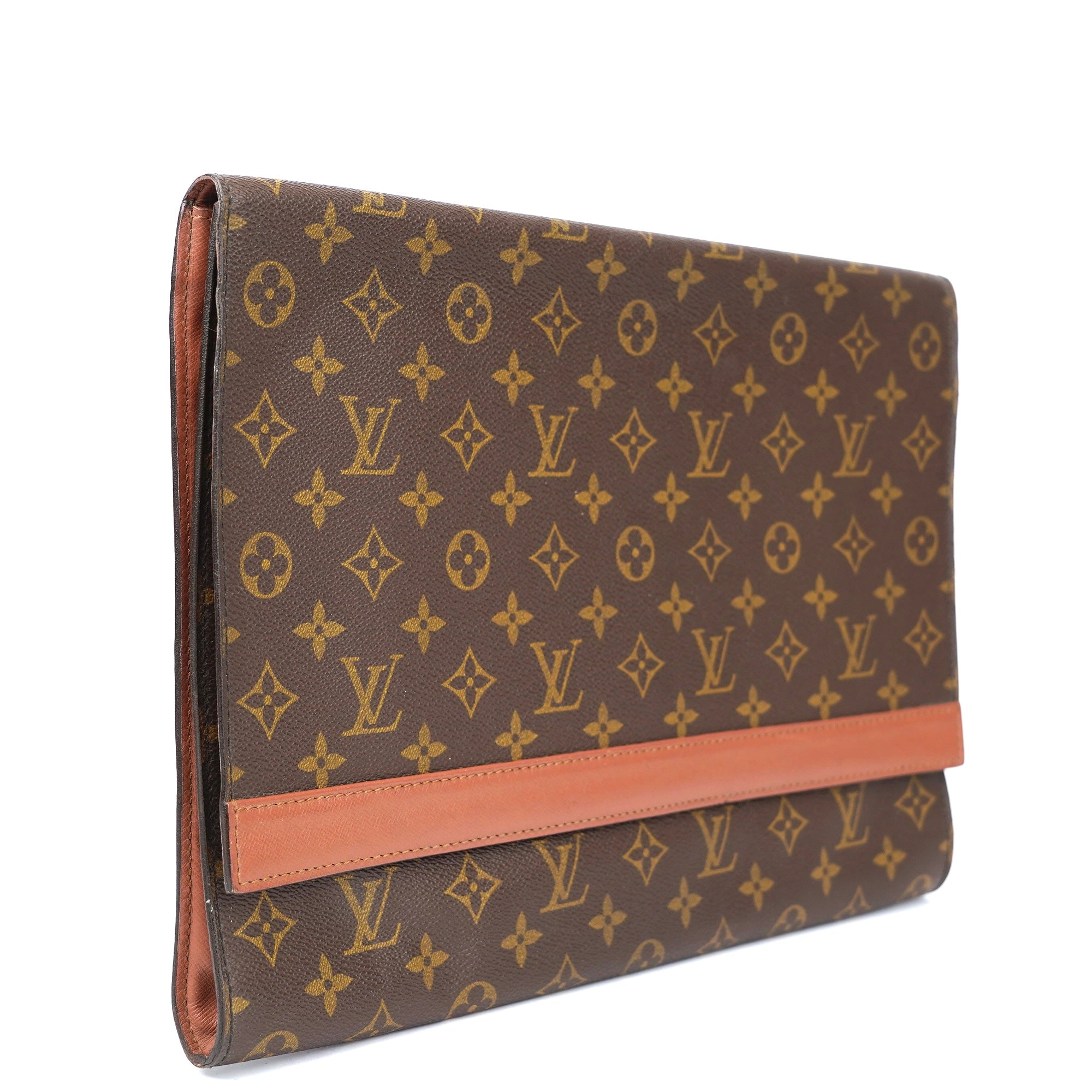 J1391 LOUIS VUITTON Porto Envelope Monogram Clutch Bag- Pre Owned