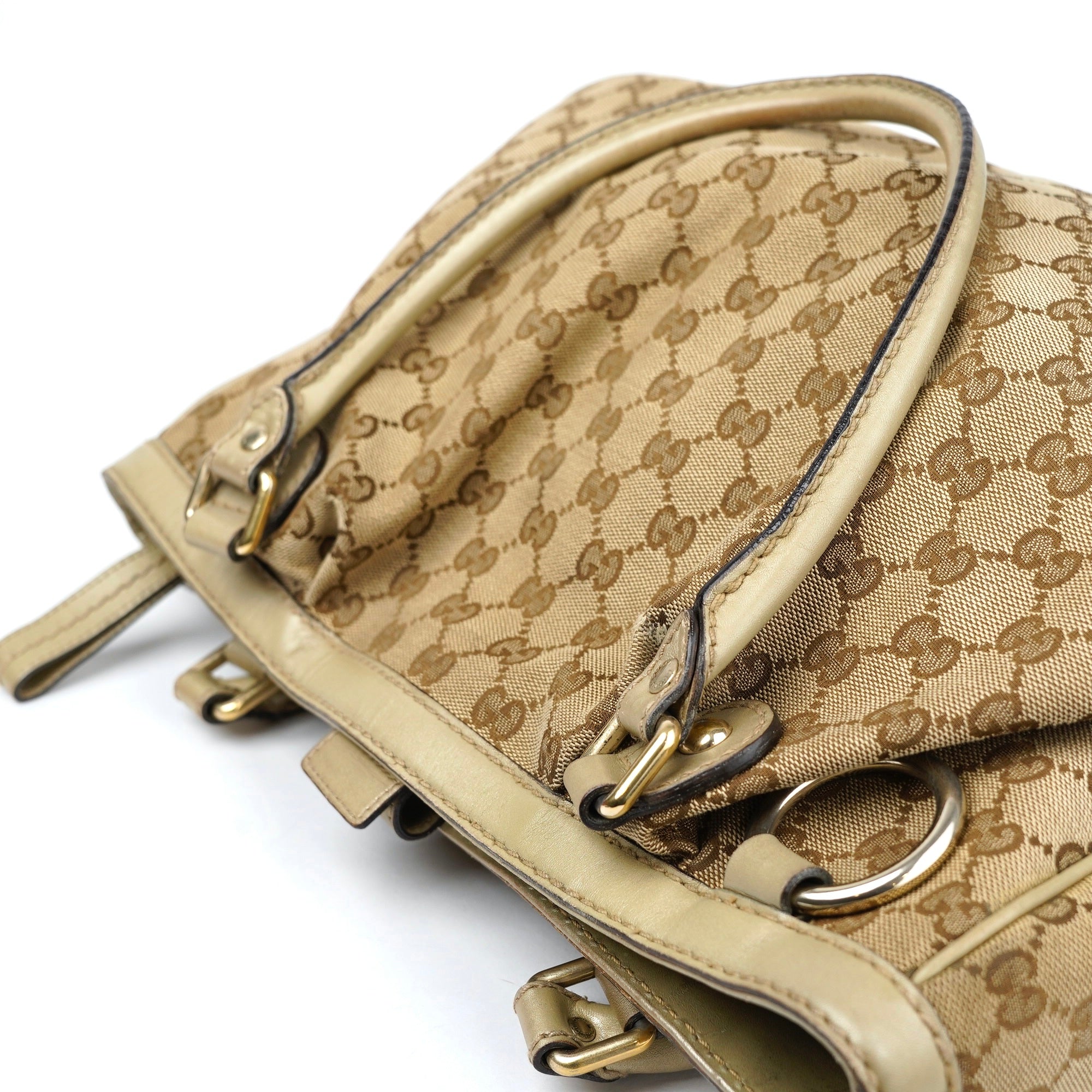 J1389 GUCCI Original GG Canvas Tote Handbag Brown- Pre Owned