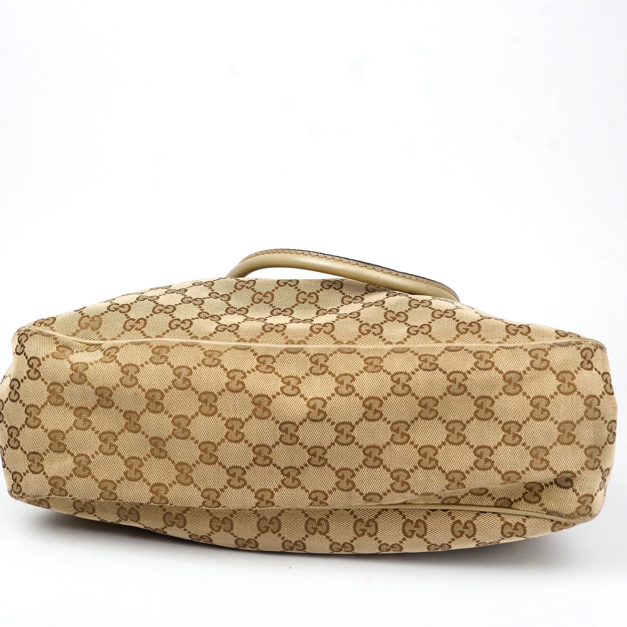 J1389 GUCCI Original GG Canvas Tote Handbag Brown- Pre Owned