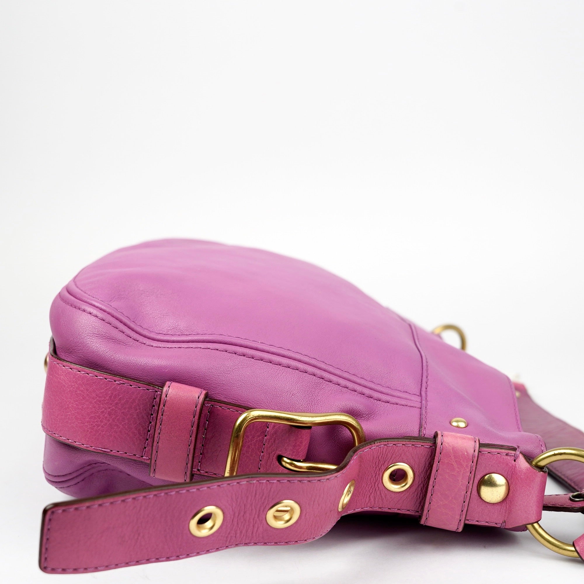 J1386 Coach Purple Pink Leather Large Shoulder Bag- Pre Owned