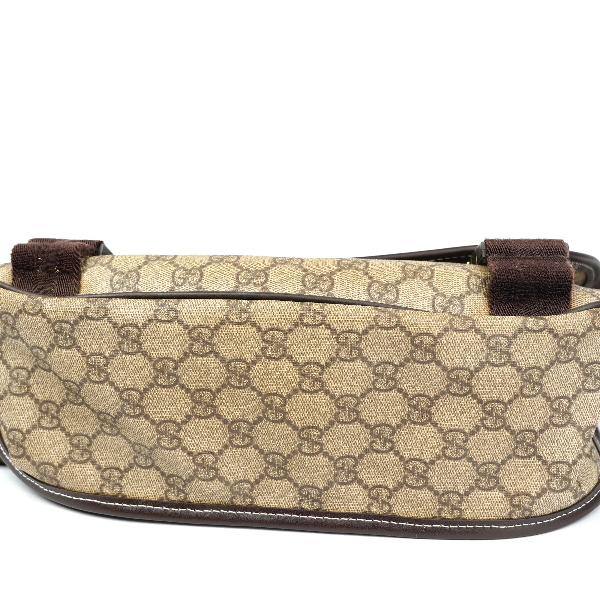 J1378 Gucci GG Supreme Shoulder Bag Brown Beige Cloth- Pre Owned
