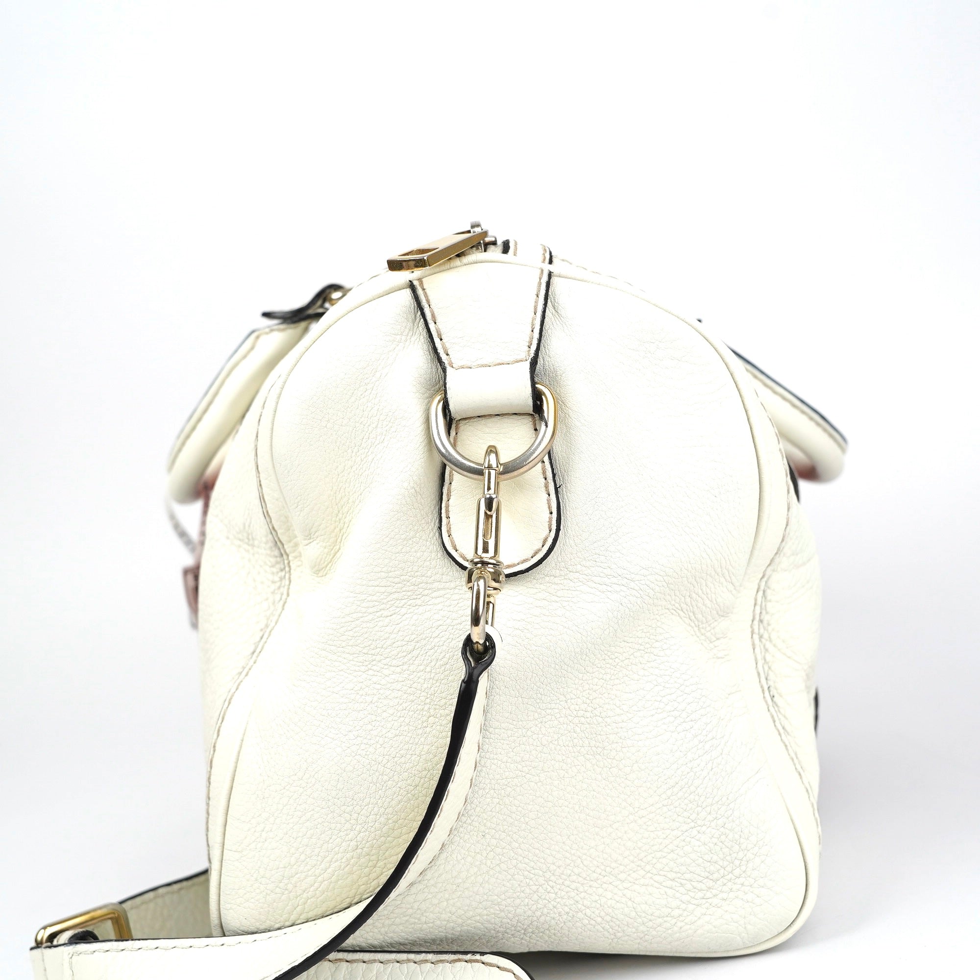 J1376 Gucci Vintage Web Boston Bag Leather- Pre Owned
