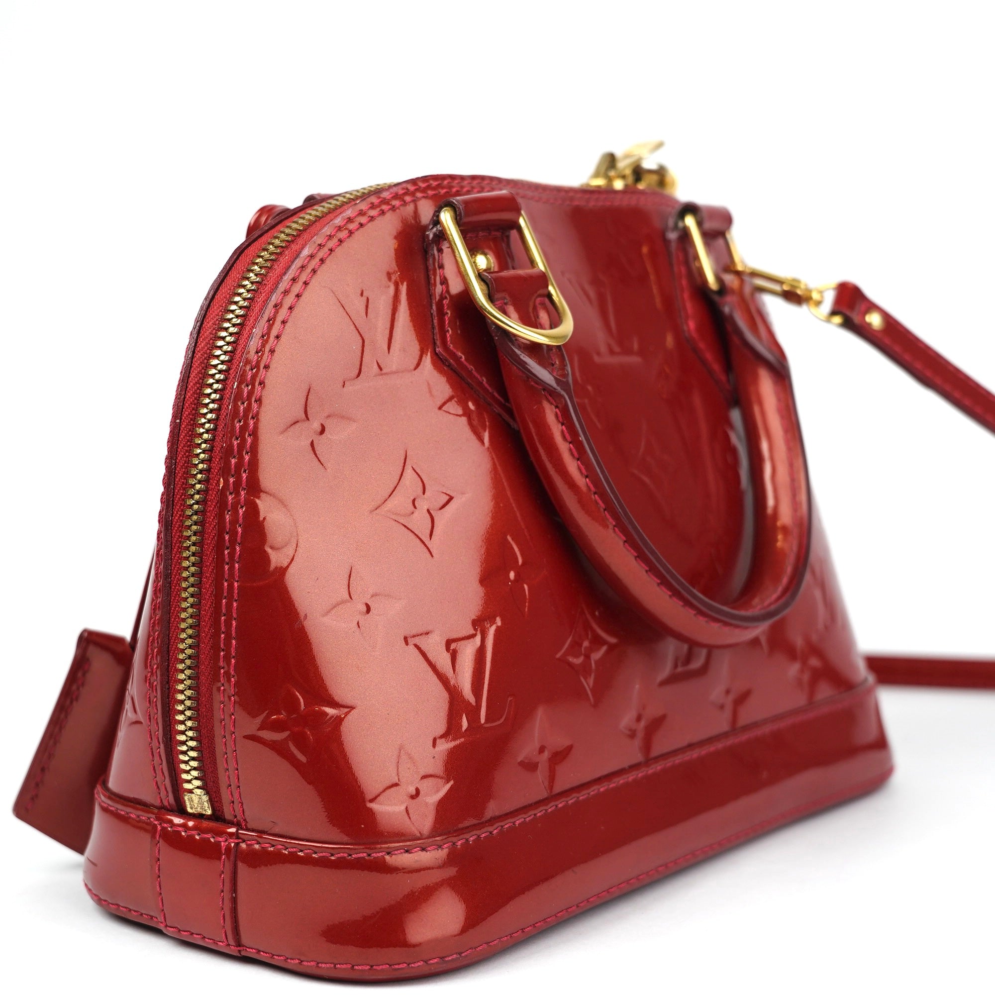 J1383 Louis Vuitton Vernis Alma BB Cherry- Pre Owned